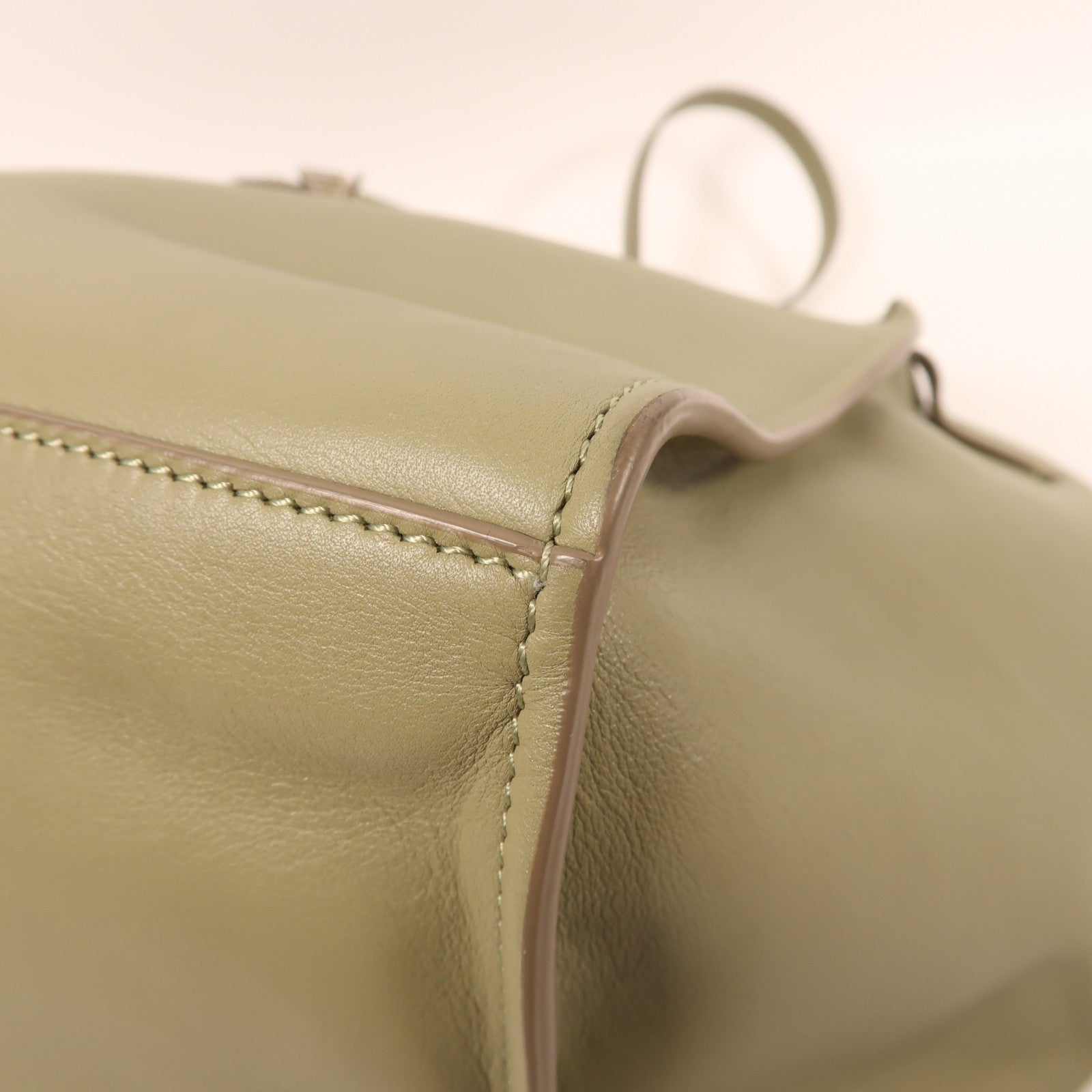 CELINE 牛皮皮革Big Bag銀扣手挽肩背兩用袋綠色