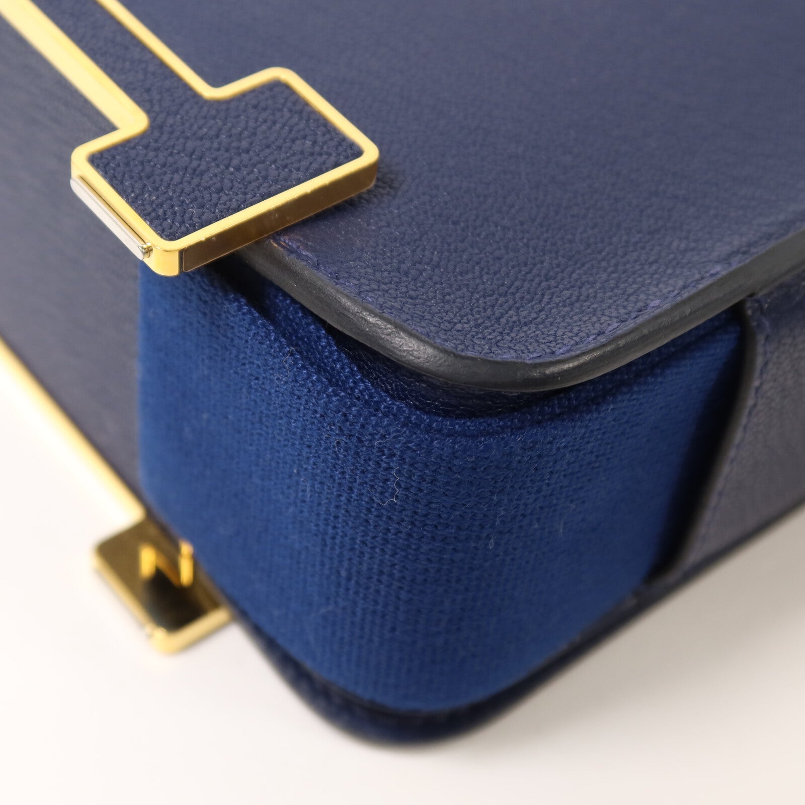 HERMES Chevre Mysore皮革Geta肩背袋Bleu Nuit