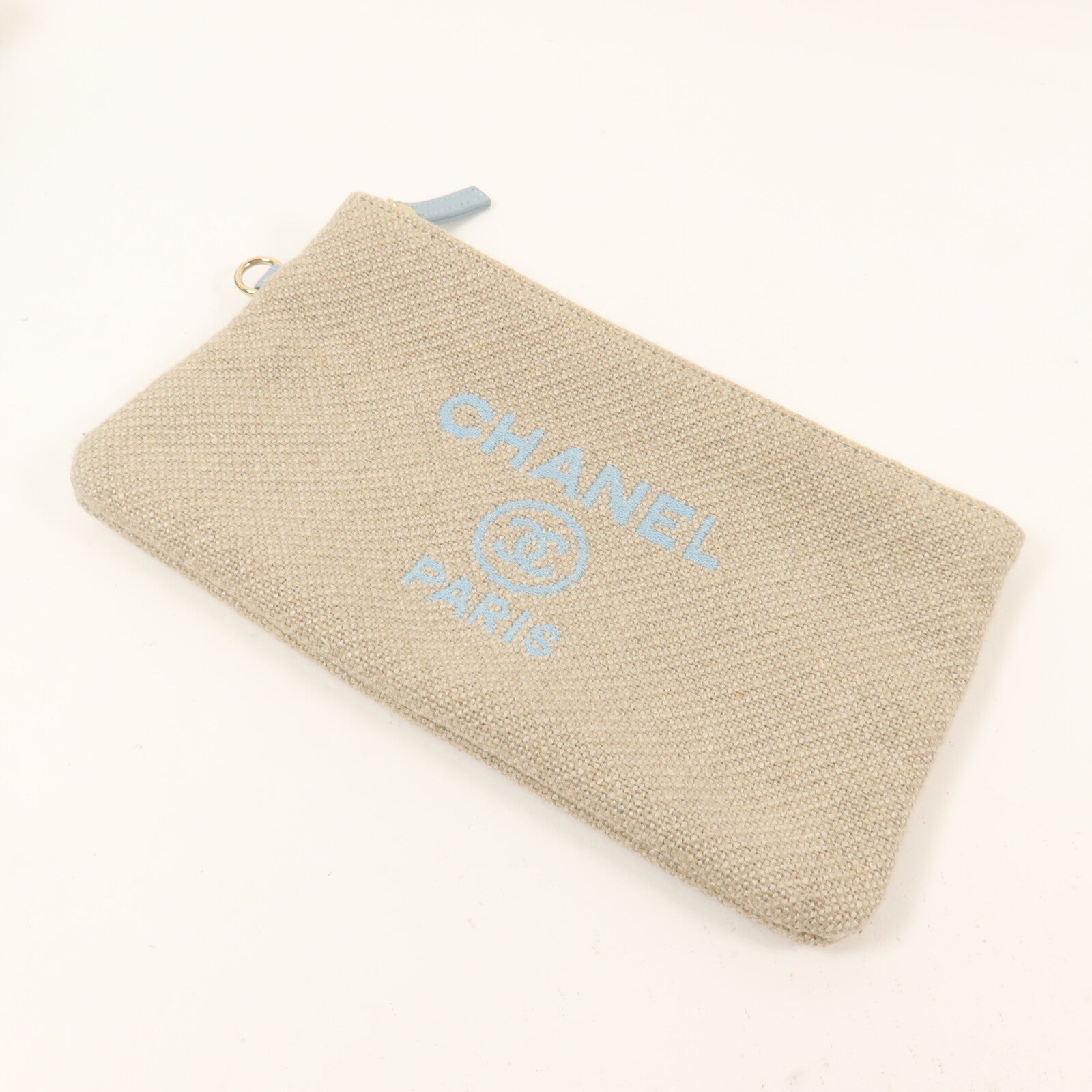 CHANEL 帆布Deauville Tote Small鏈帶手挽肩背兩用袋