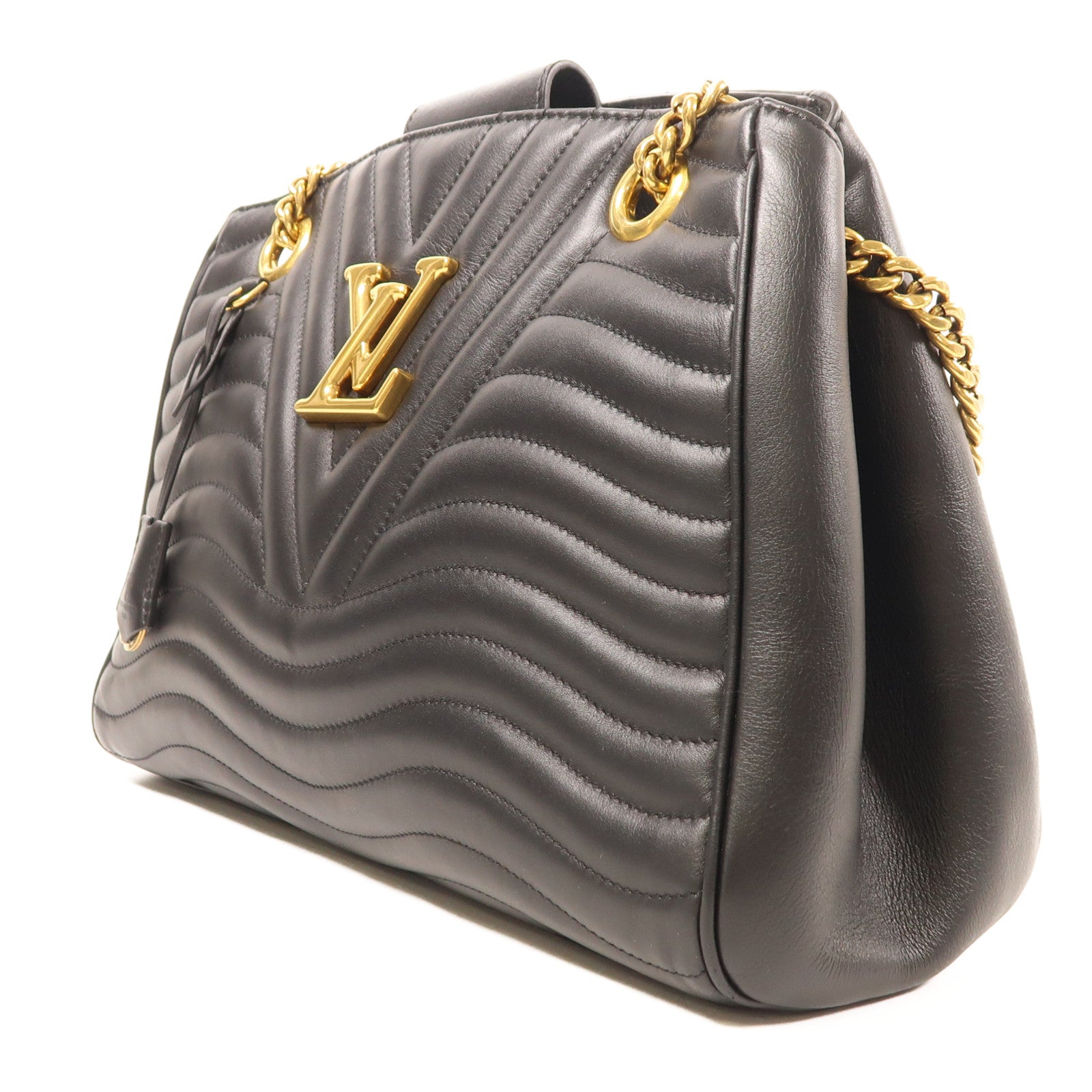 LOUIS VUITTON 牛皮皮革New Wave Chain Tote金扣鏈帶肩背袋