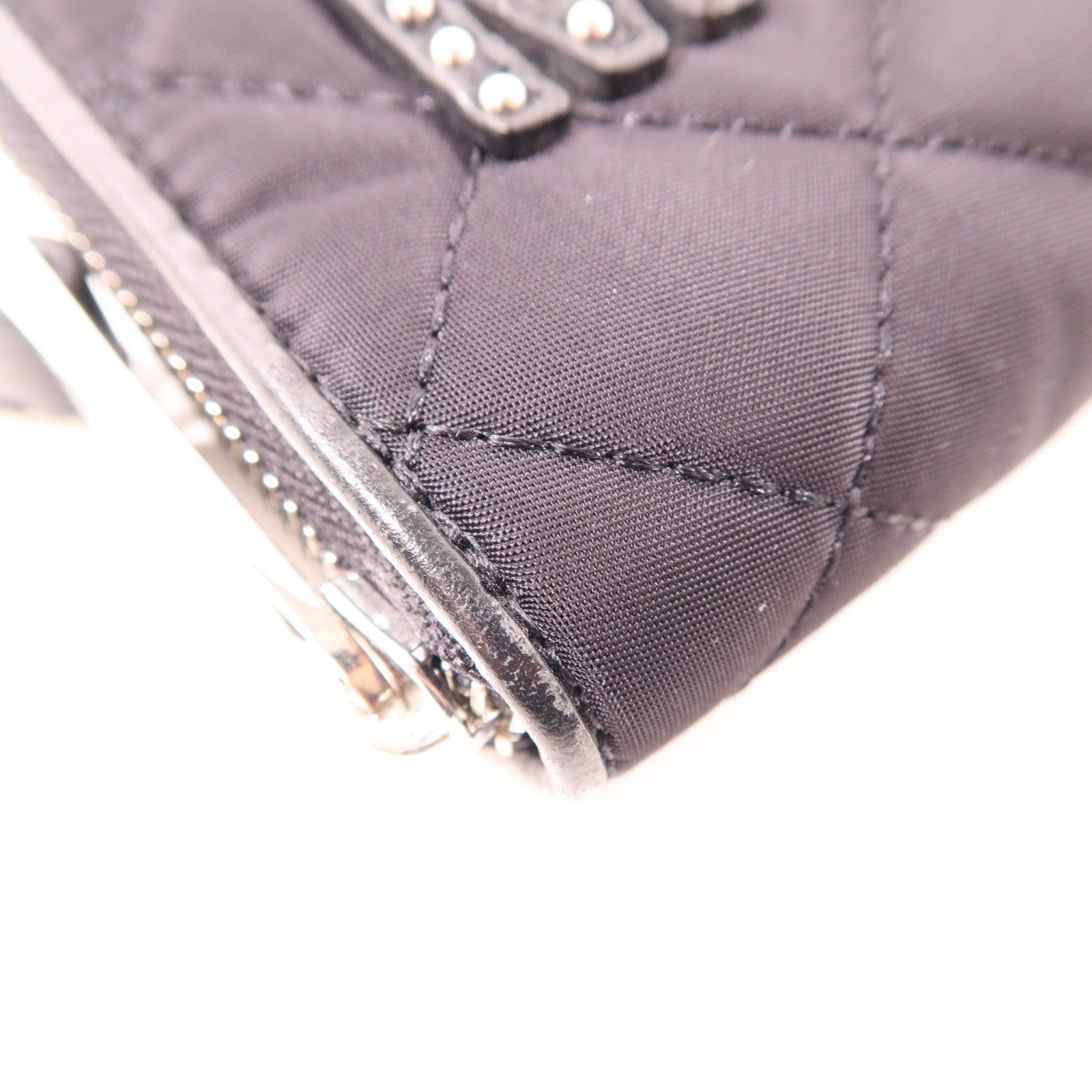 MOSCHINO 尼龍Zipper Long Wallet銀扣長錢包黑色