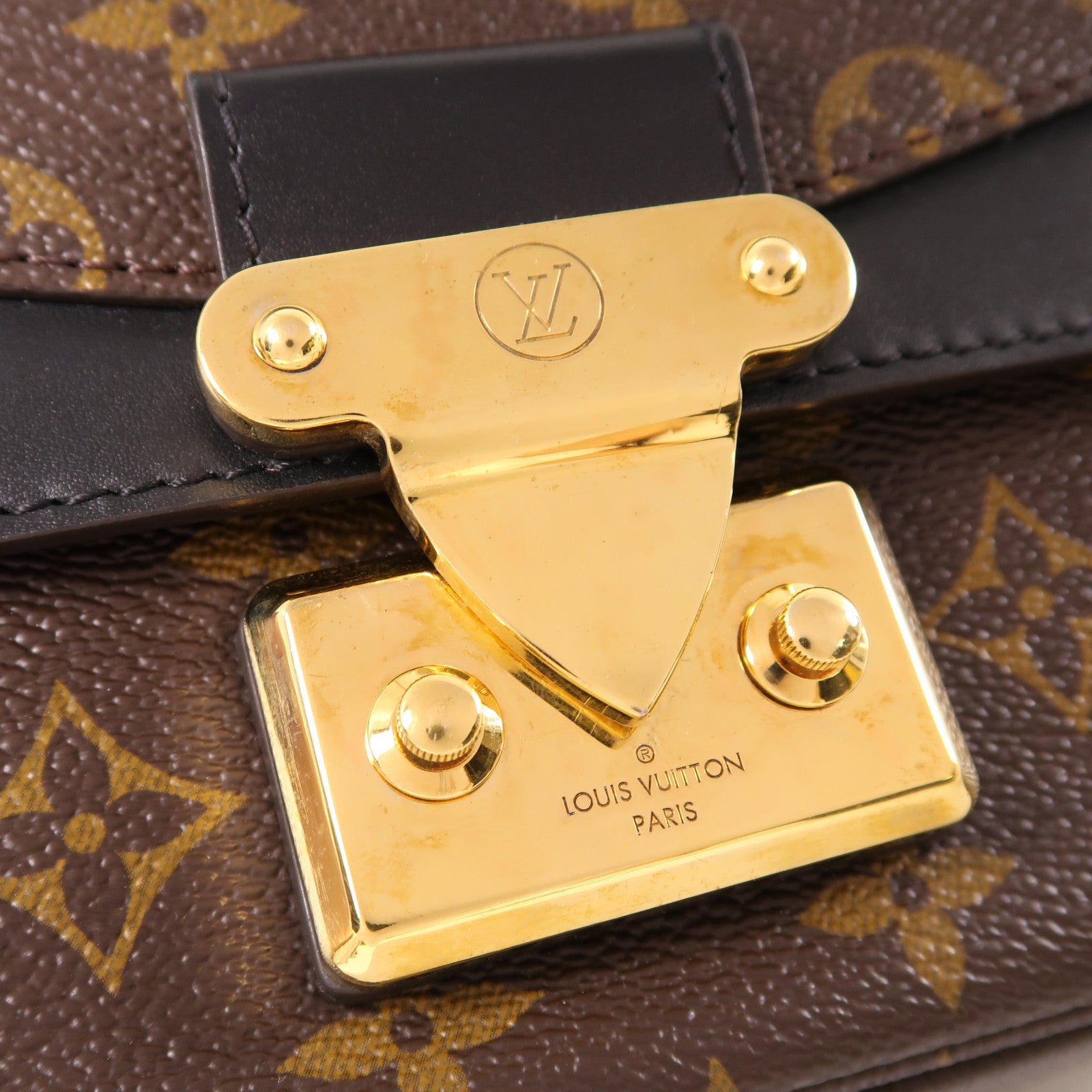 LOUIS VUITTON Monogram Marceau金扣鏈帶肩背袋棕色