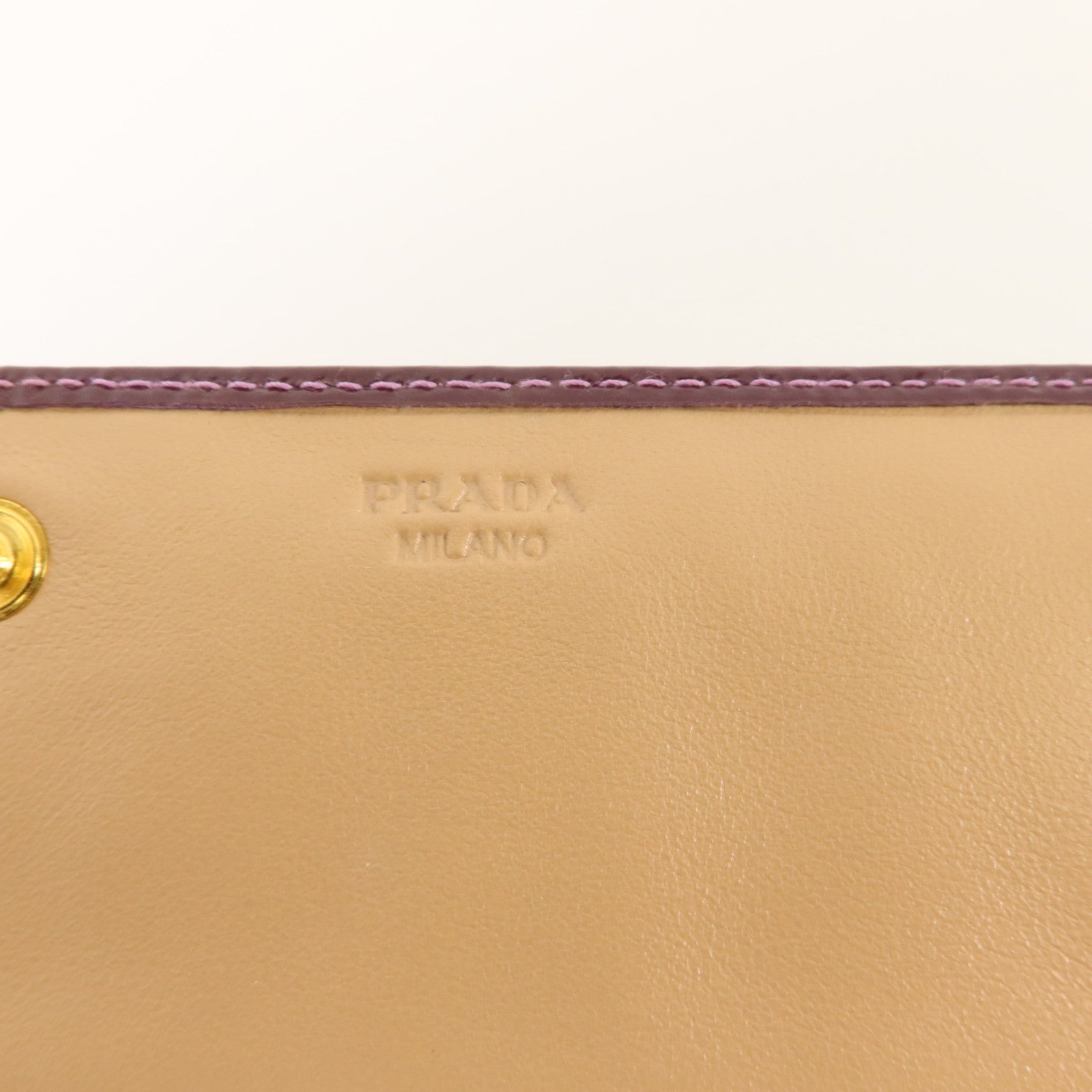 PRADA 漆皮皮革Long Wallet金扣長錢包