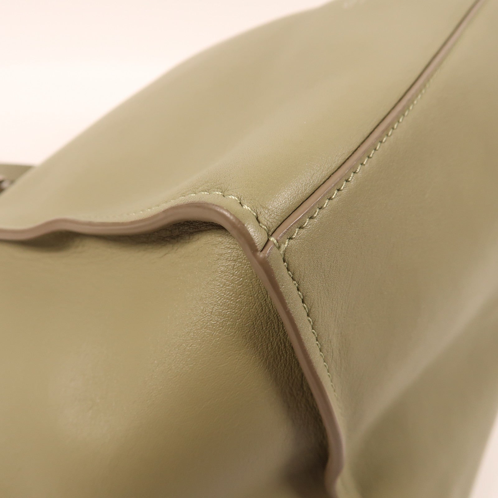 CELINE 牛皮皮革Big Bag銀扣手挽肩背兩用袋綠色