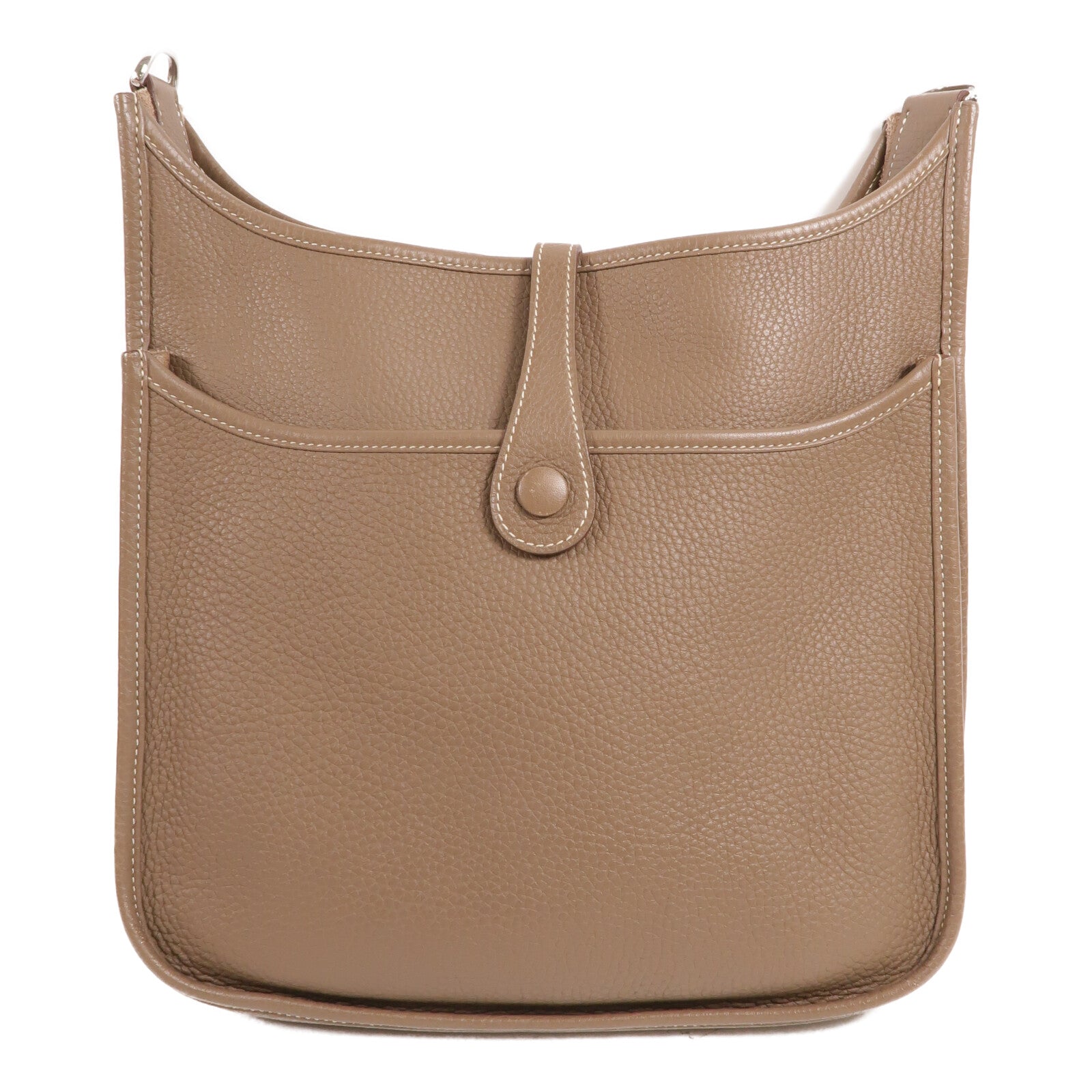 HERMES Clemence皮革Evelyne PM 肩背袋Etoupe