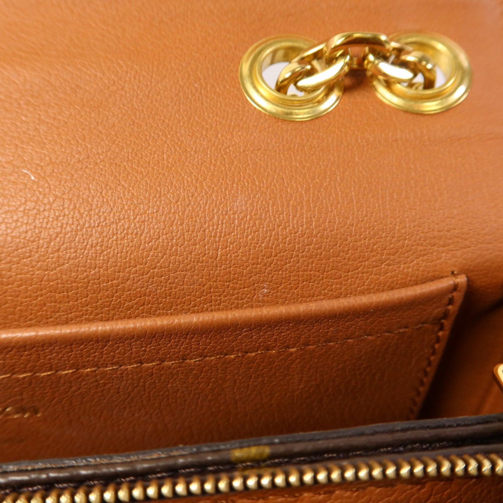 LOUIS VUITTON Monogram Marceau金扣鏈帶肩背袋棕色