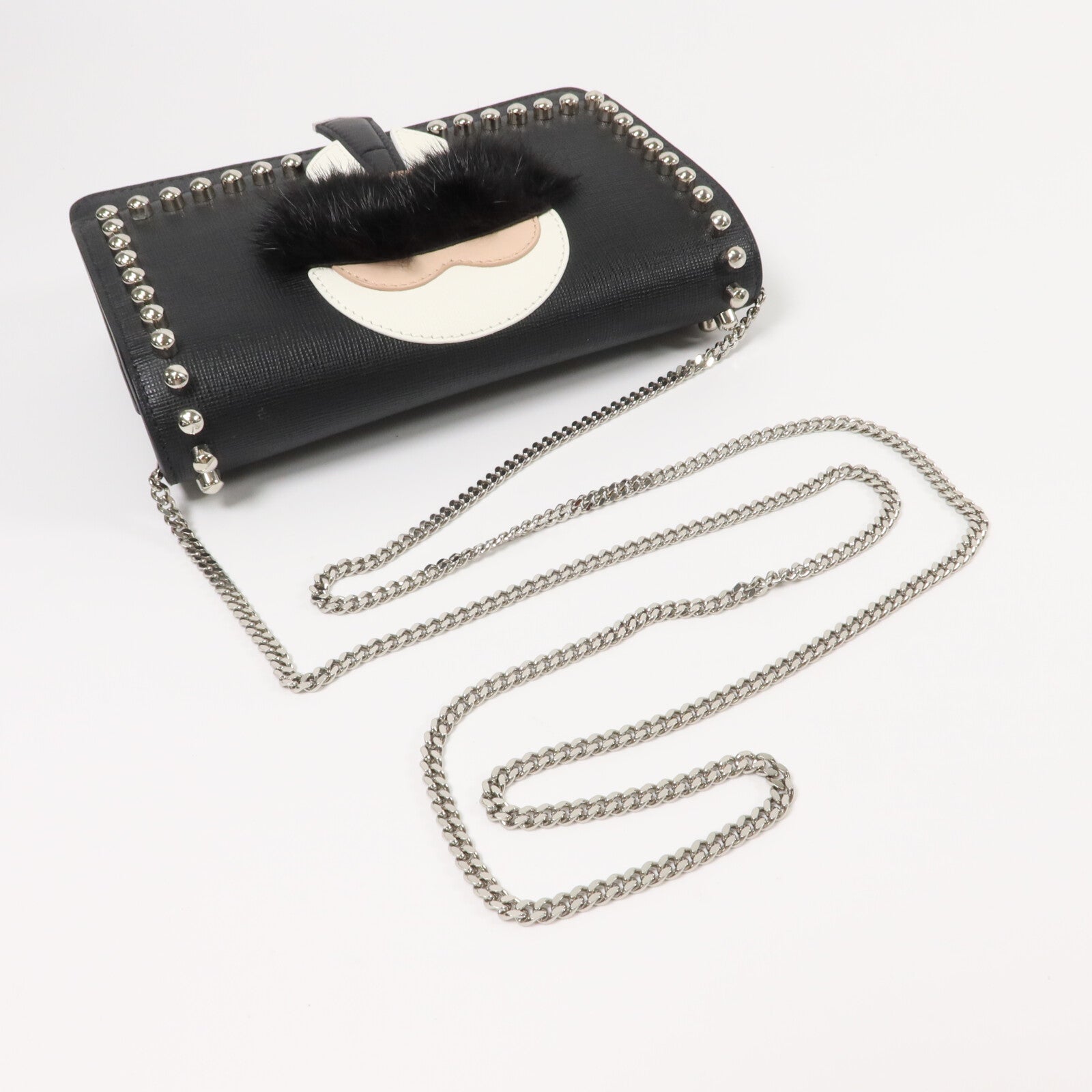 FENDI 牛皮皮革Karlito Woc鏈帶肩背袋