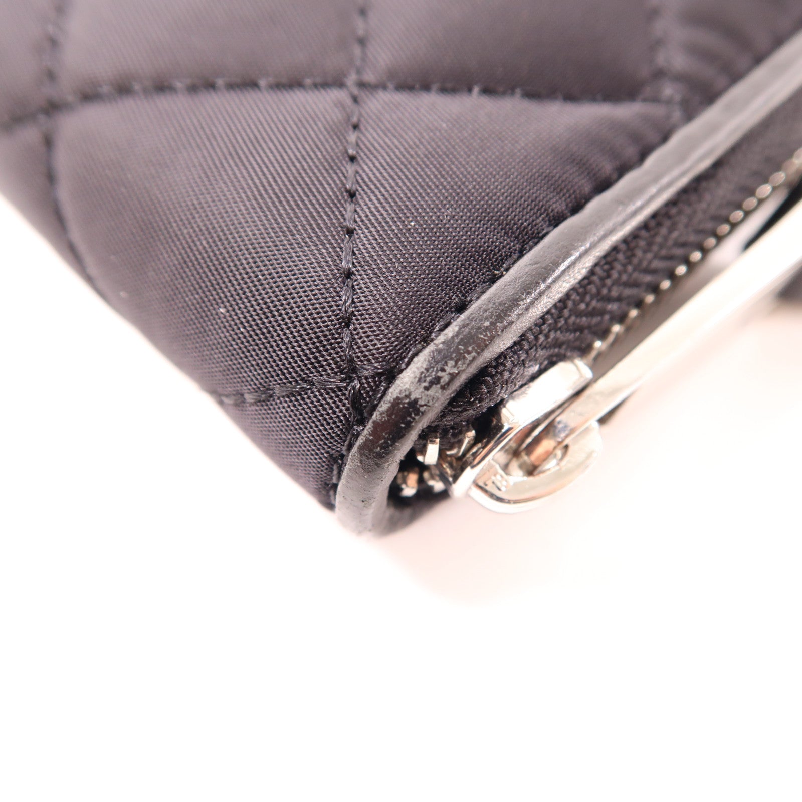 MOSCHINO 尼龍Zipper Long Wallet銀扣長錢包黑色