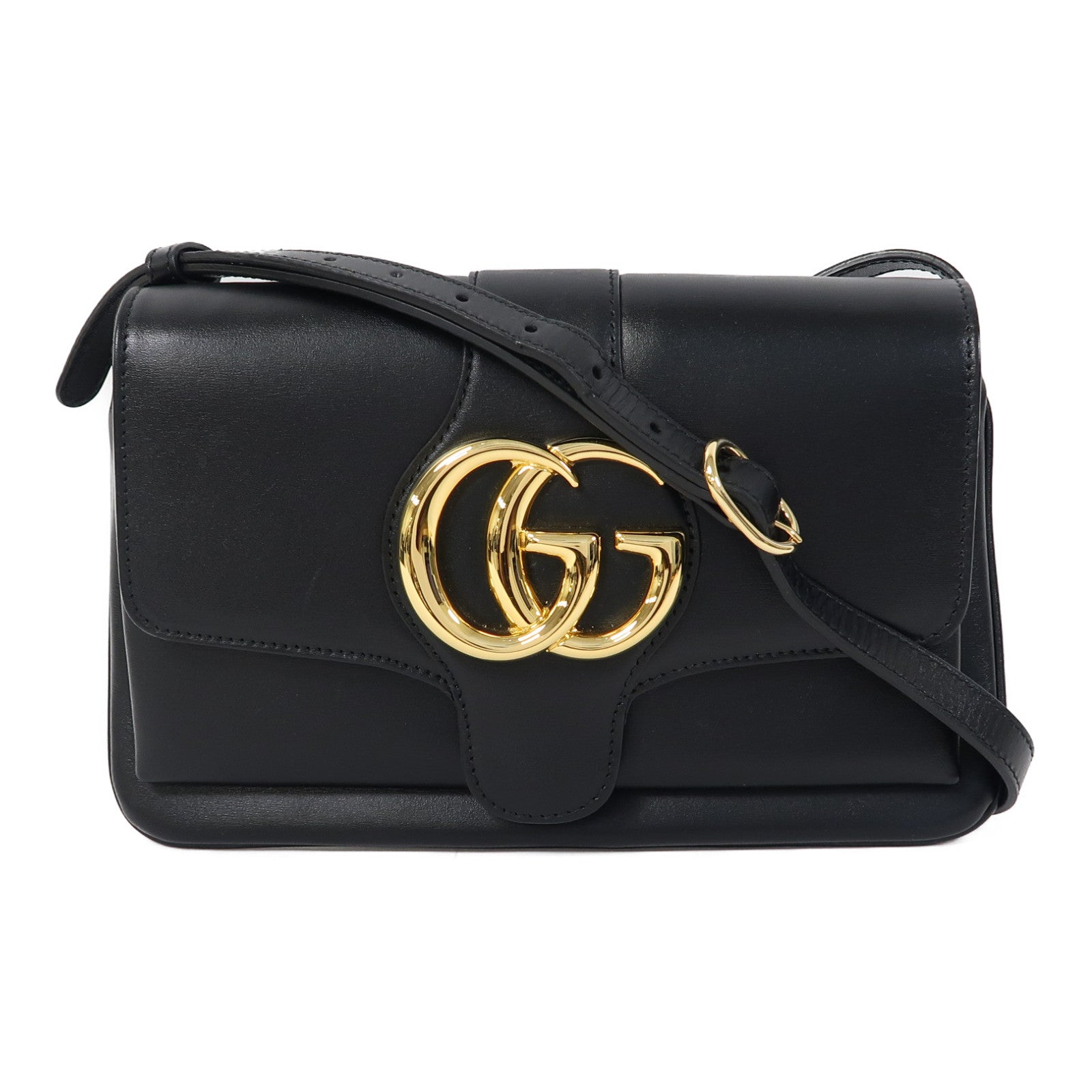GUCCI 牛皮皮革Shoulder Bag金扣肩背袋黑色