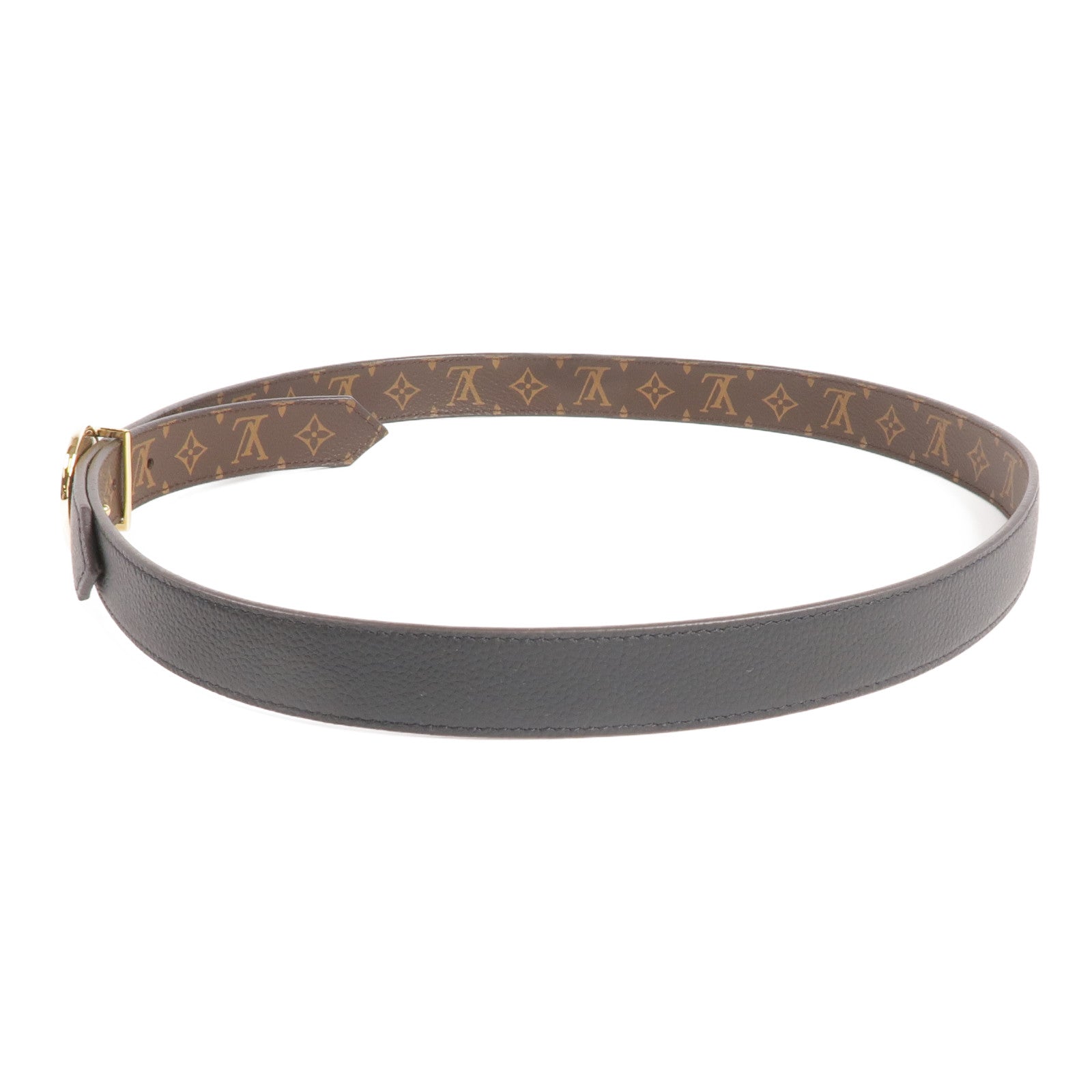 LOUIS VUITTON Monogram Circle Gold Reversible Belt金扣皮帶