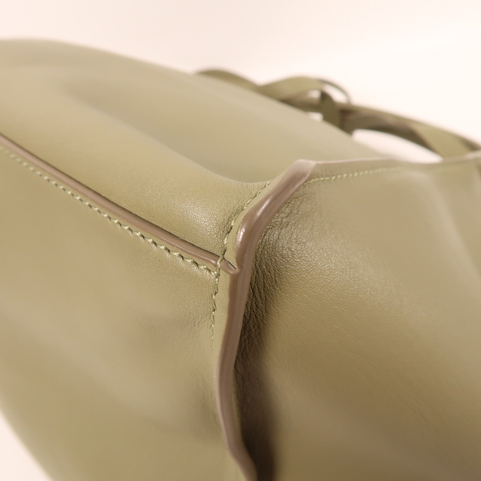 CELINE 牛皮皮革Big Bag銀扣手挽肩背兩用袋綠色