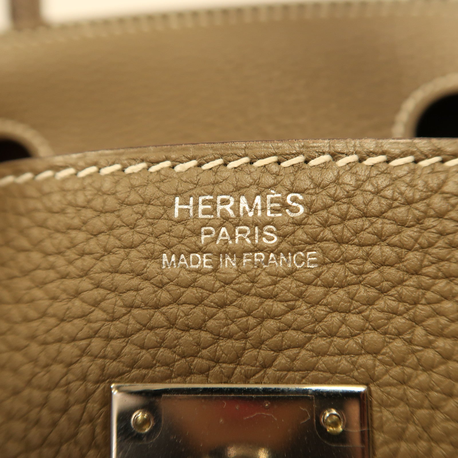 HERMES Togo皮革Birkin 30銀扣手挽袋大象灰色