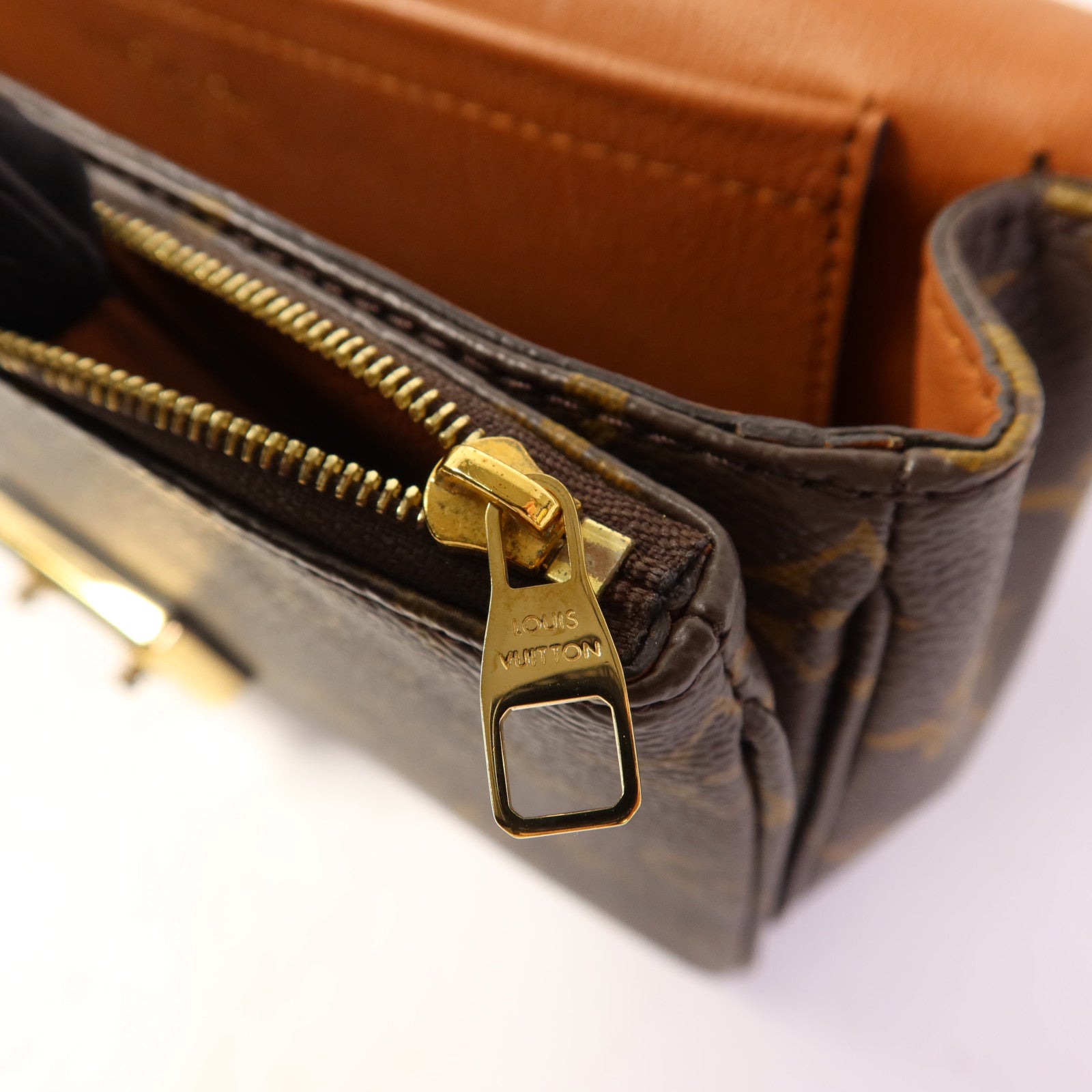 LOUIS VUITTON Monogram Marceau金扣鏈帶肩背袋棕色