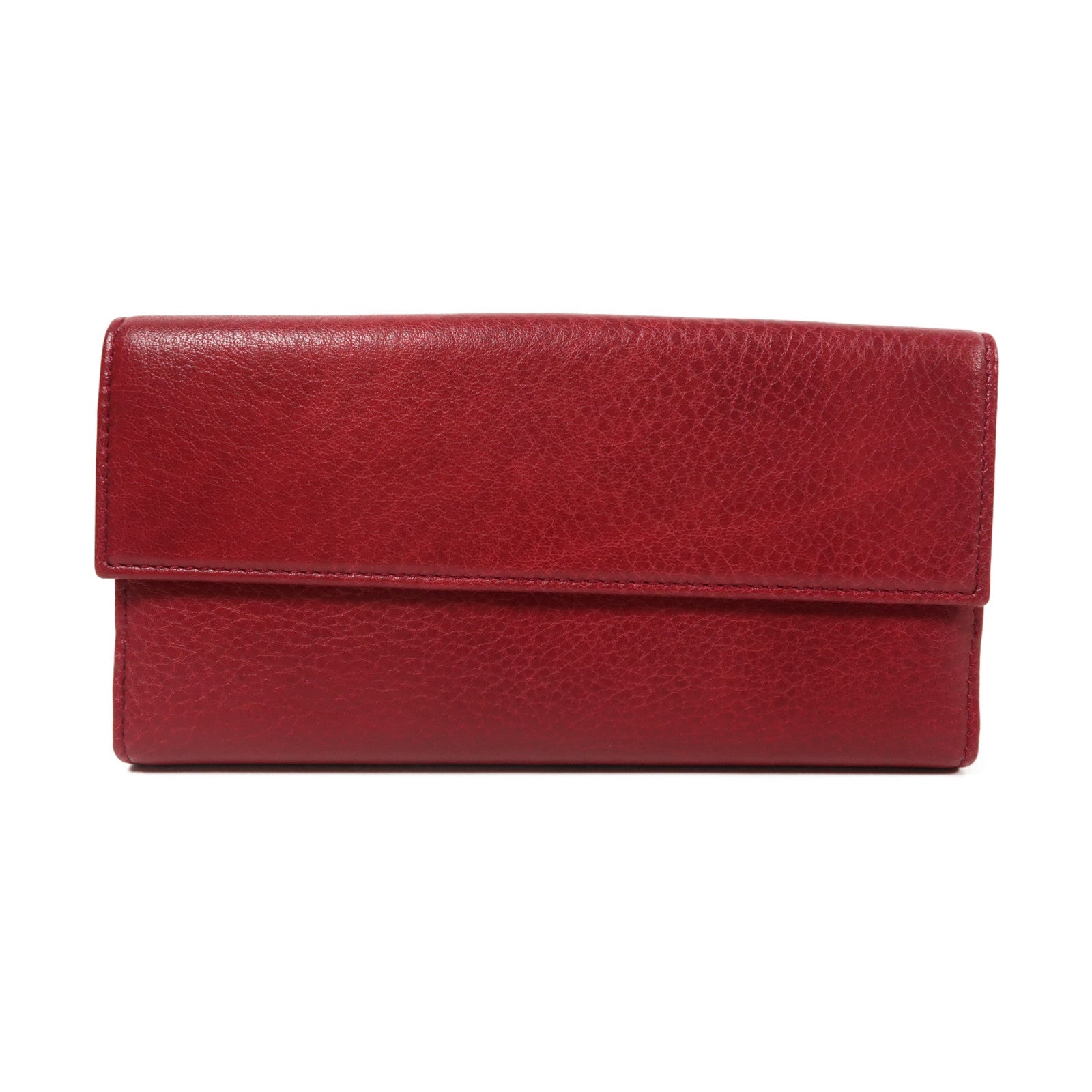 GUCCI 牛皮皮革Long Wallet金扣長錢包紅色