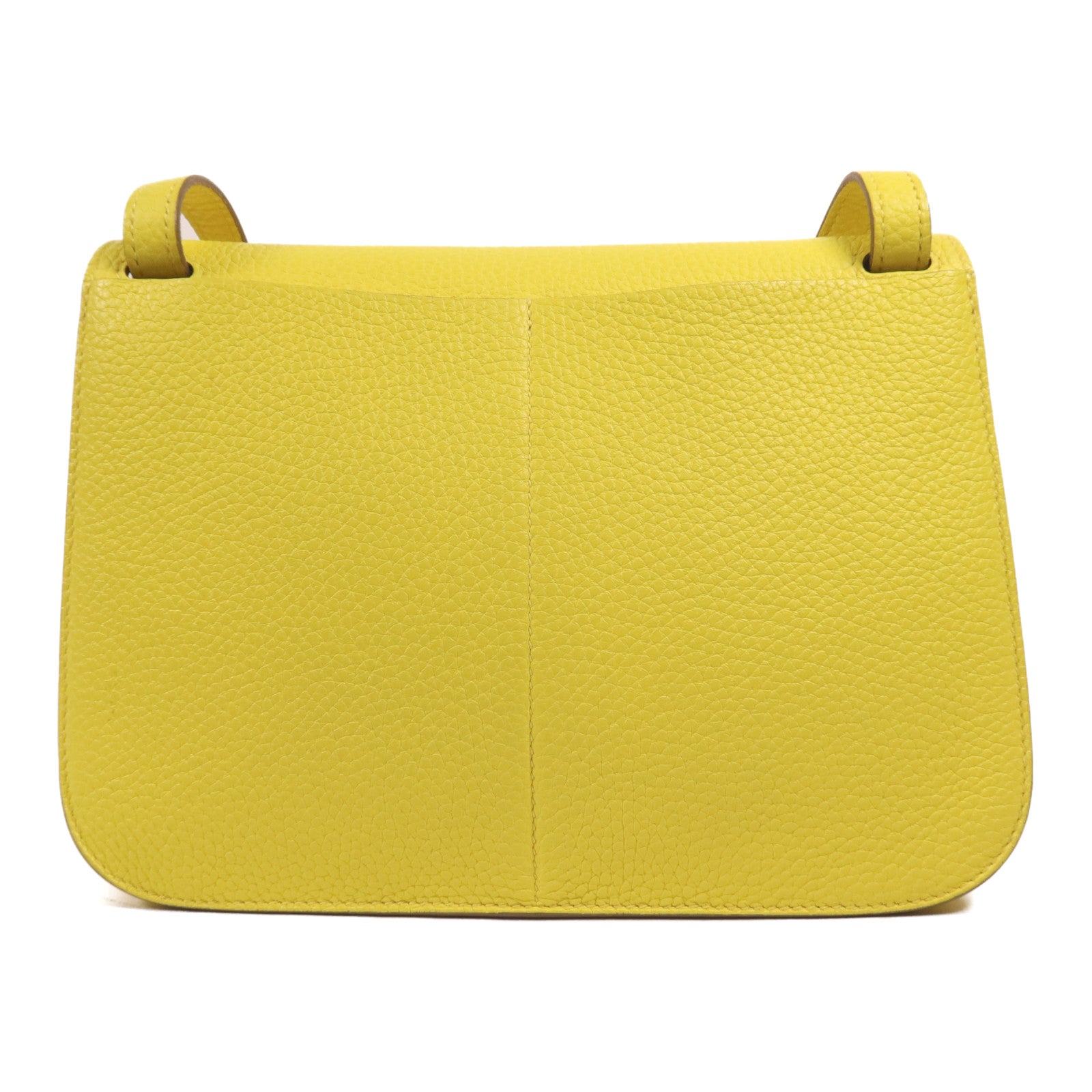 HERMES Clemence皮革Halzan 25銀扣手挽肩背兩用袋Lime