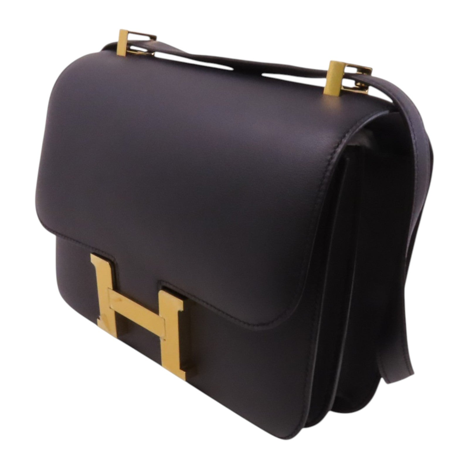 HERMES Evercolor皮革Constance 24金扣肩背袋