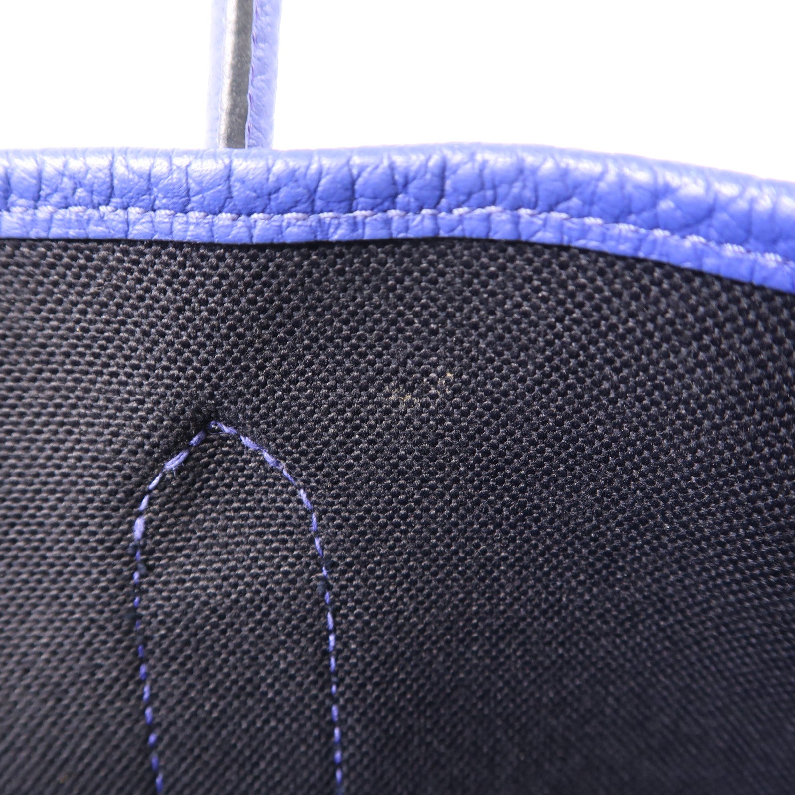 HERMES PHW Garden Party PM Tote Bag Canvas Blue/Black
