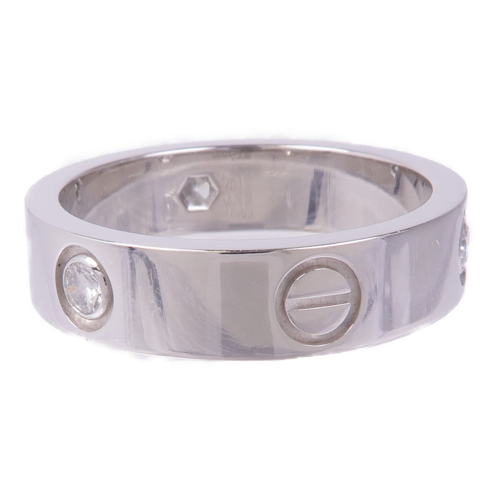 CARTIER 18K白金Love Ring 3 Diamonds鑽石戒指Cartier#60/US#9.25