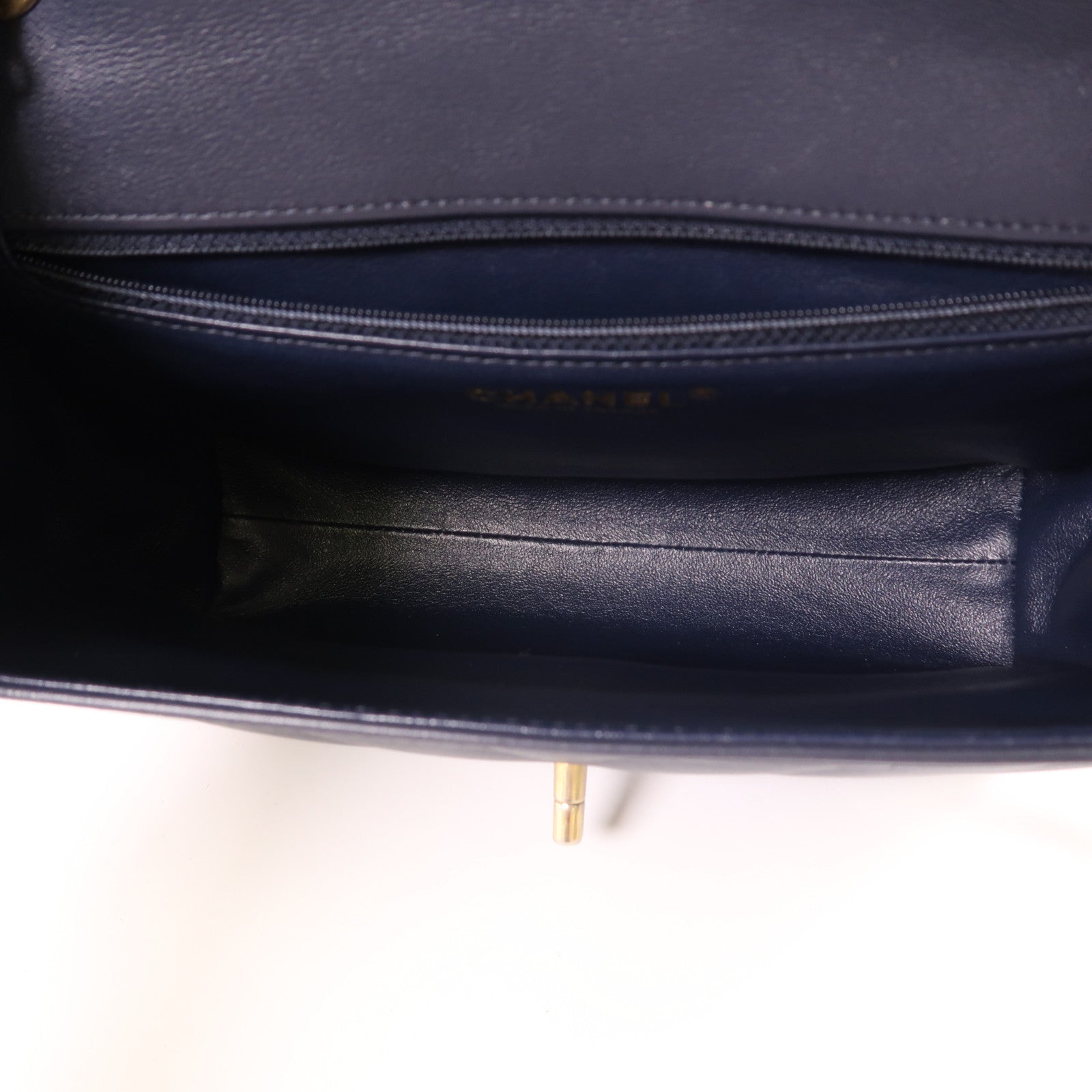 CHANEL 牛皮皮革Shoulder Bag金扣鏈帶手挽肩背兩用袋