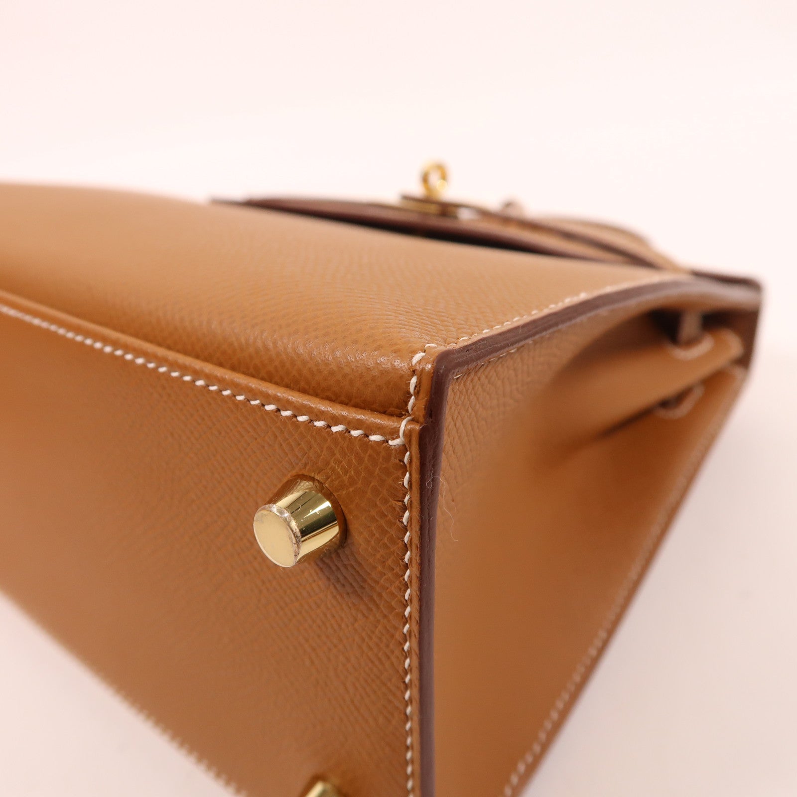 HERMES Epsom皮革Kelly 25金扣手挽肩背兩用袋金色