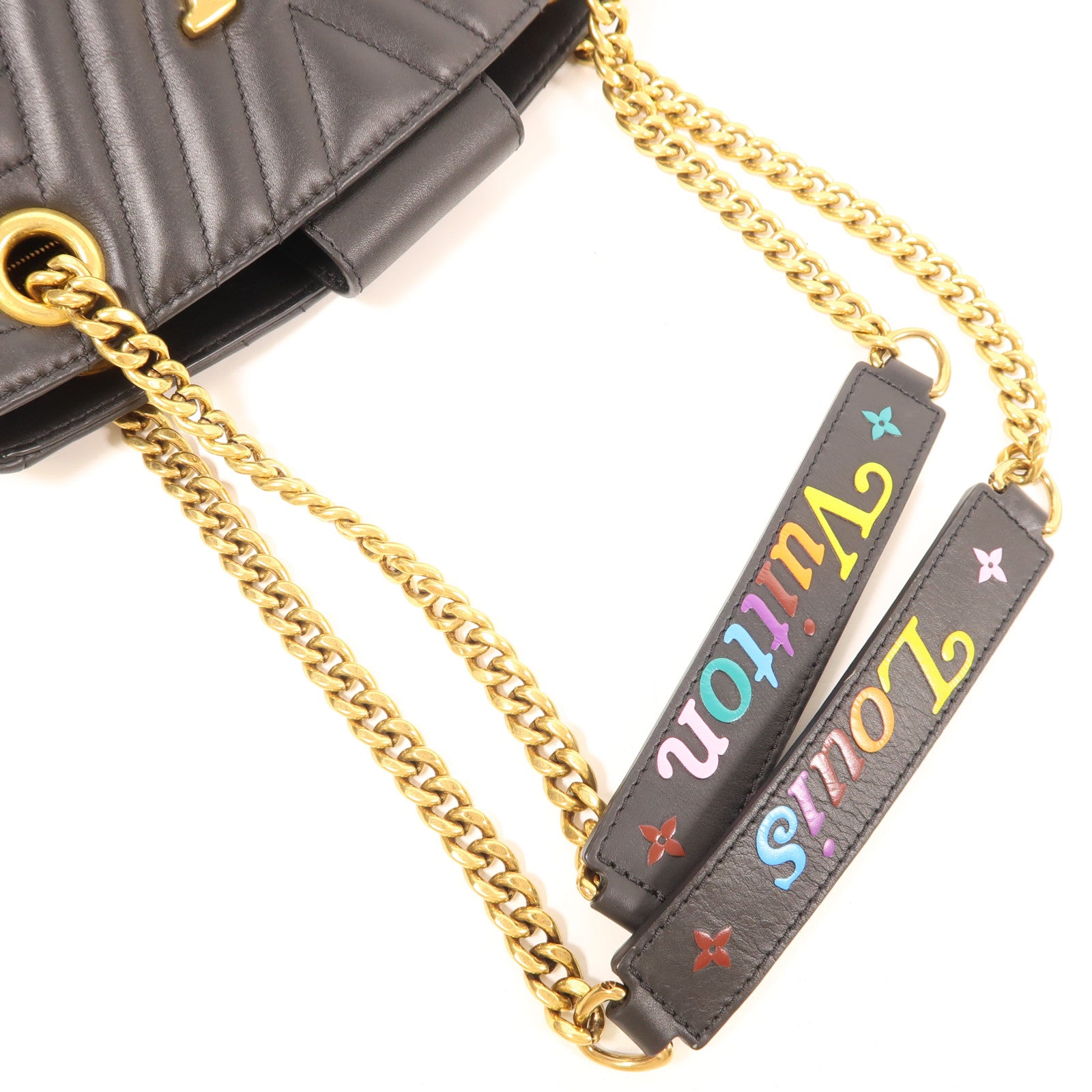 LOUIS VUITTON 牛皮皮革New Wave Chain Tote金扣鏈帶肩背袋