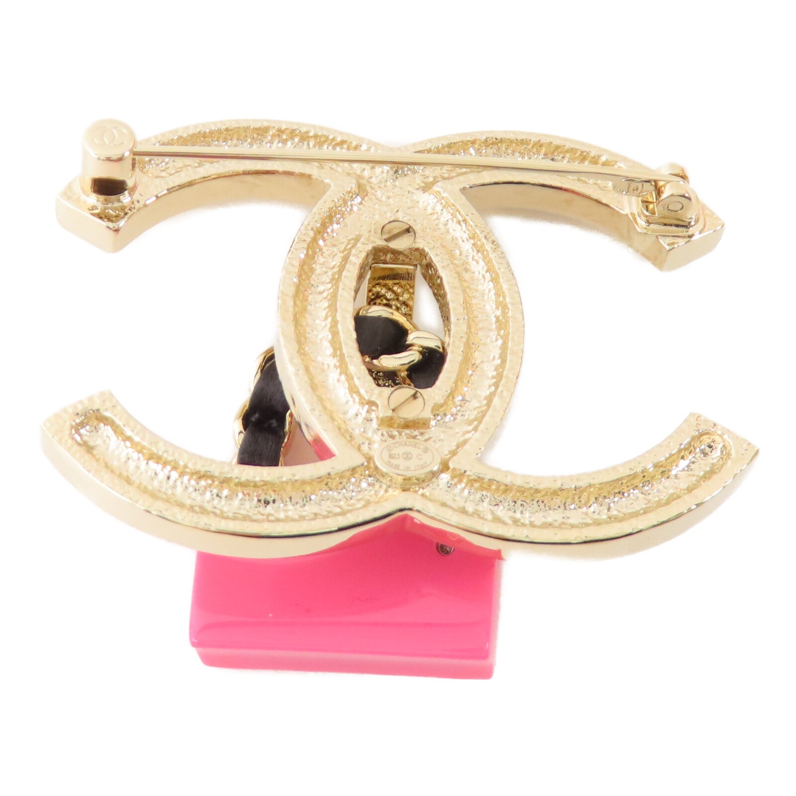 CHANEL 金屬/水鑽Brooch金扣胸針