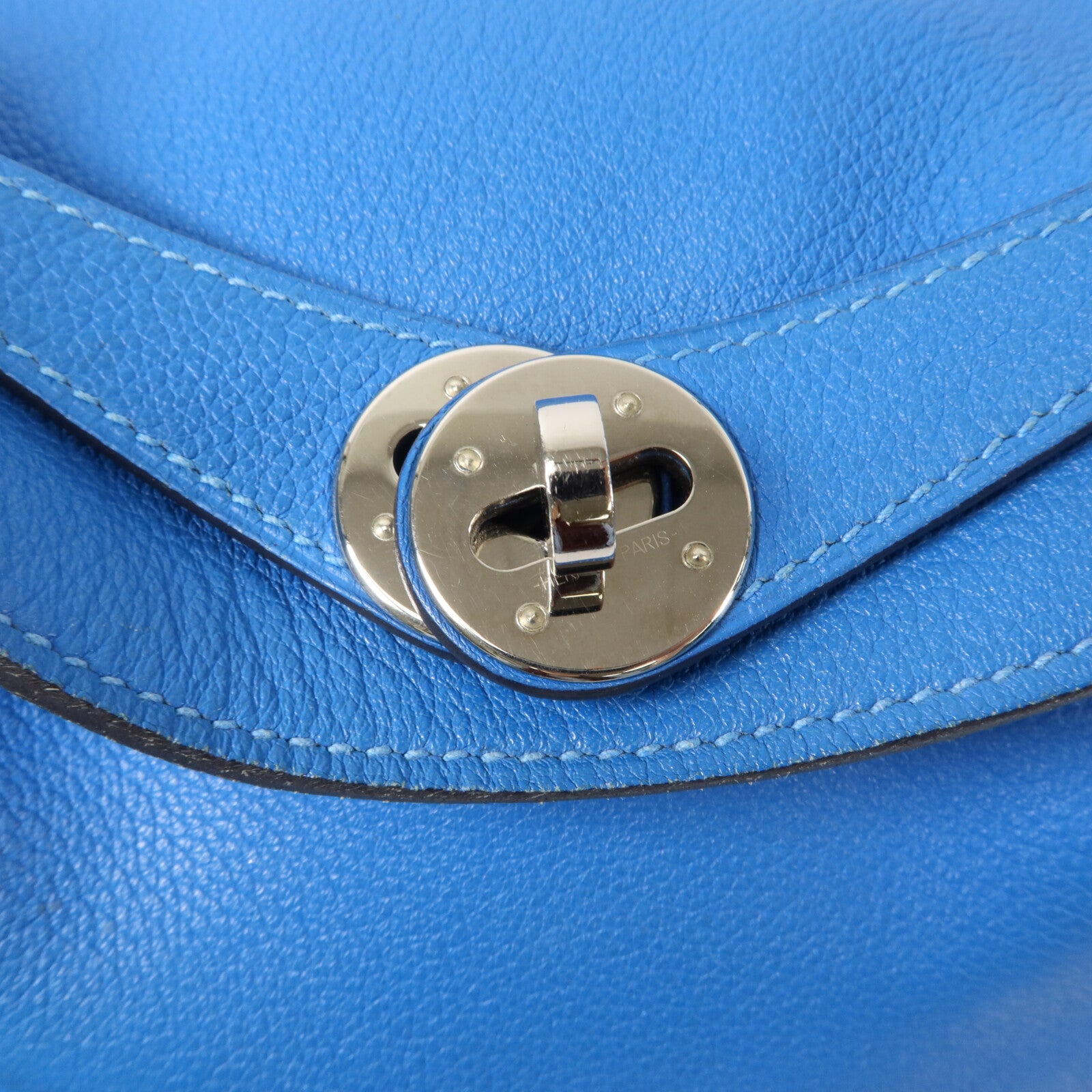 HERMES Evercolor皮革Lindy 26手挽肩背兩用袋Bleu Hydra