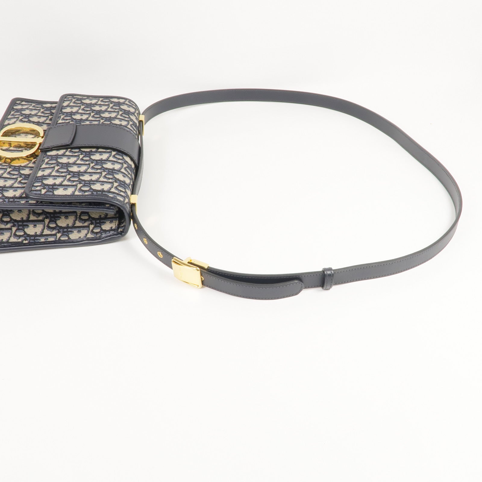 Dior 帆布Oblique 30 Montaigne金扣肩背袋
