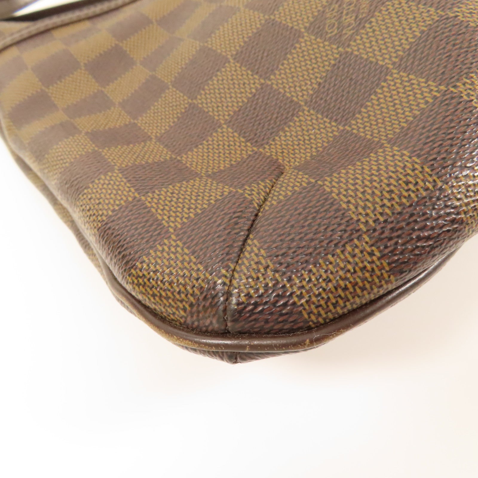 LOUIS VUITTON Damier Bloomsbury PM金扣肩背袋棕色