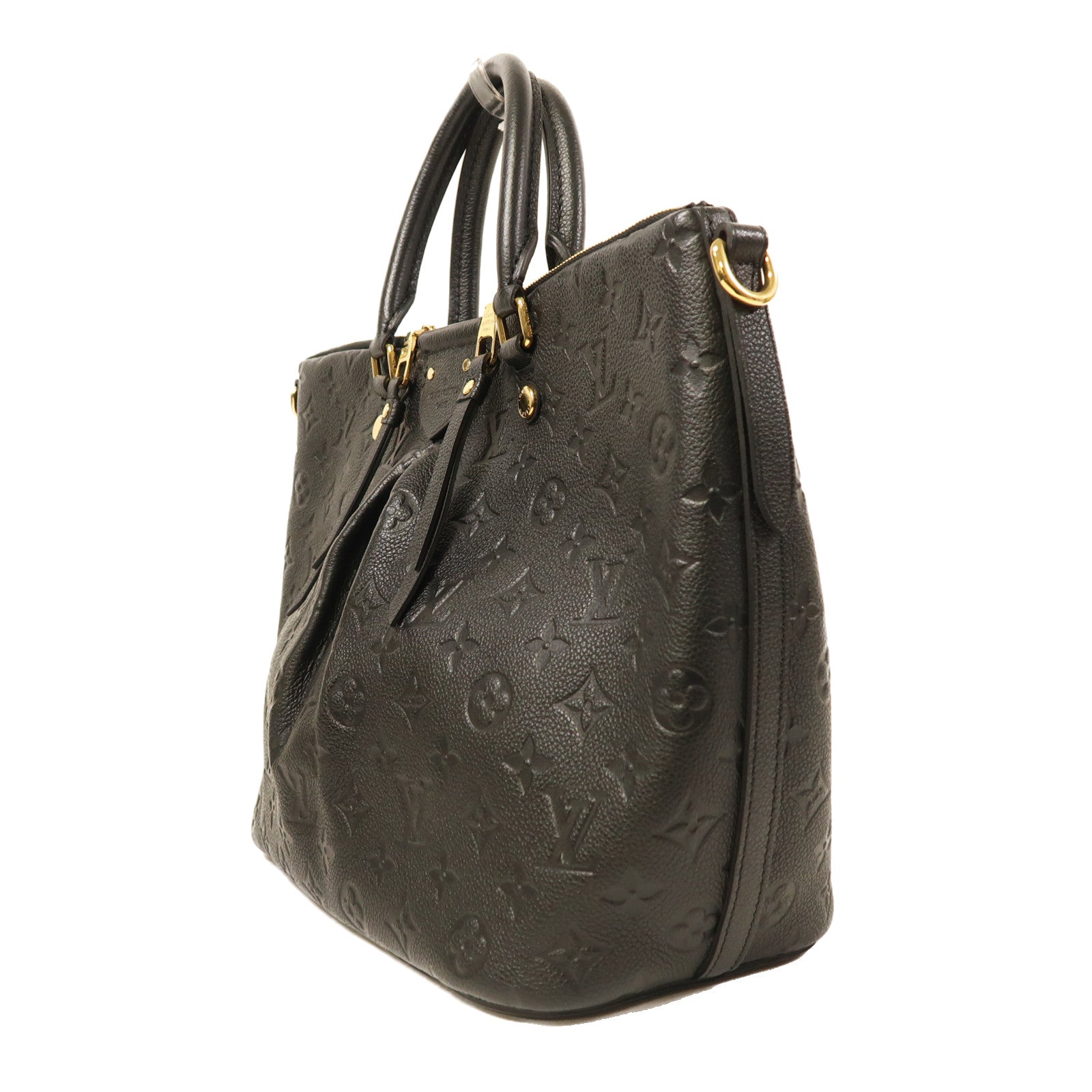 LOUIS VUITTON Monogram Empreinte Mazarine MM金扣手挽肩背兩用袋黑色