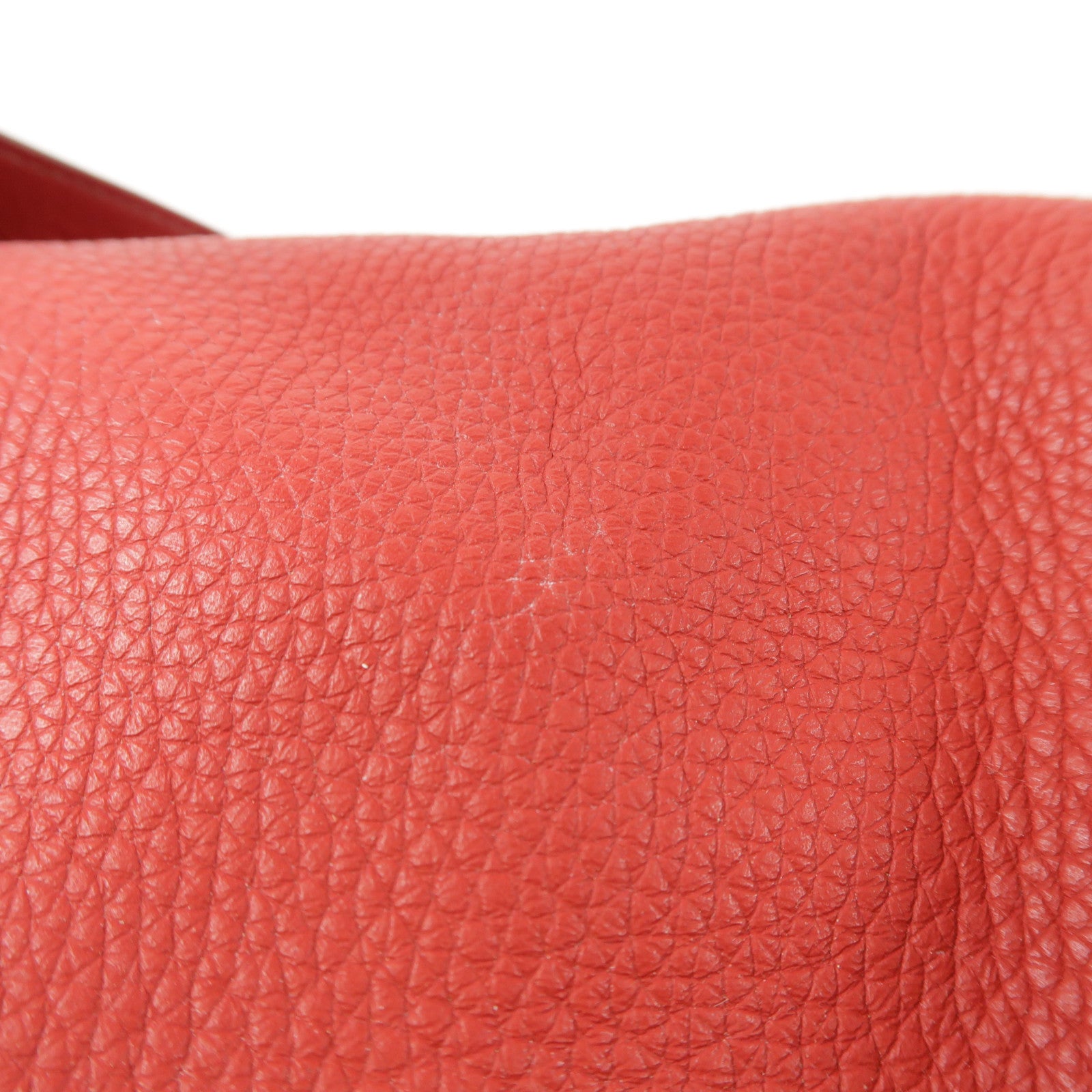 HERMES Clemence皮革Lindy 34銀扣手挽肩背兩用袋Rouge Casaqe