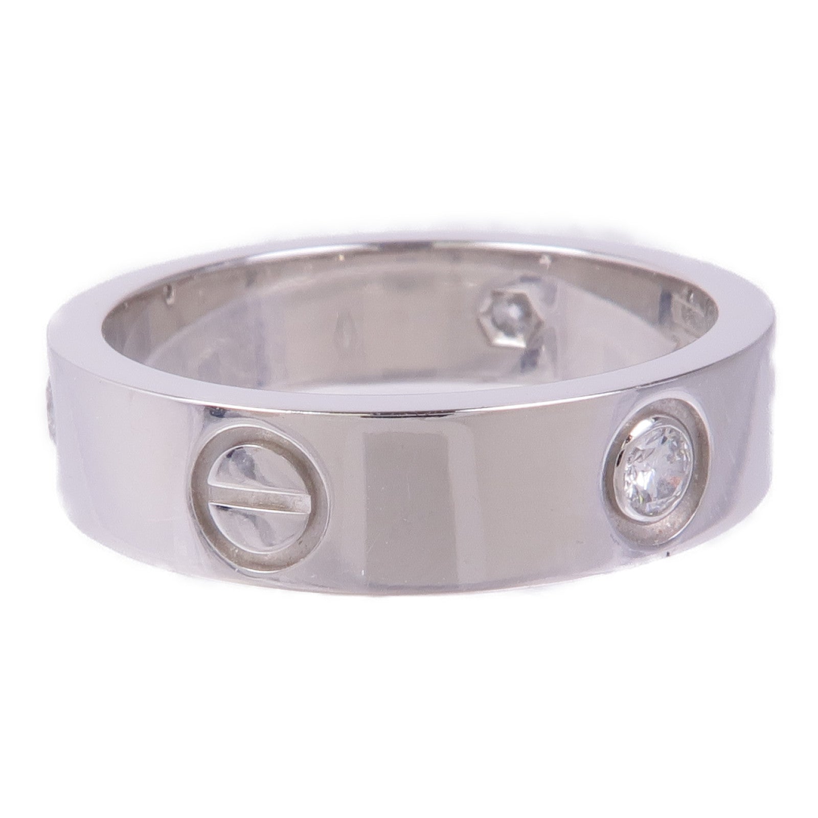 CARTIER 18K白金Love Ring 3 Diamonds鑽石戒指Cartier#60/US#9.25