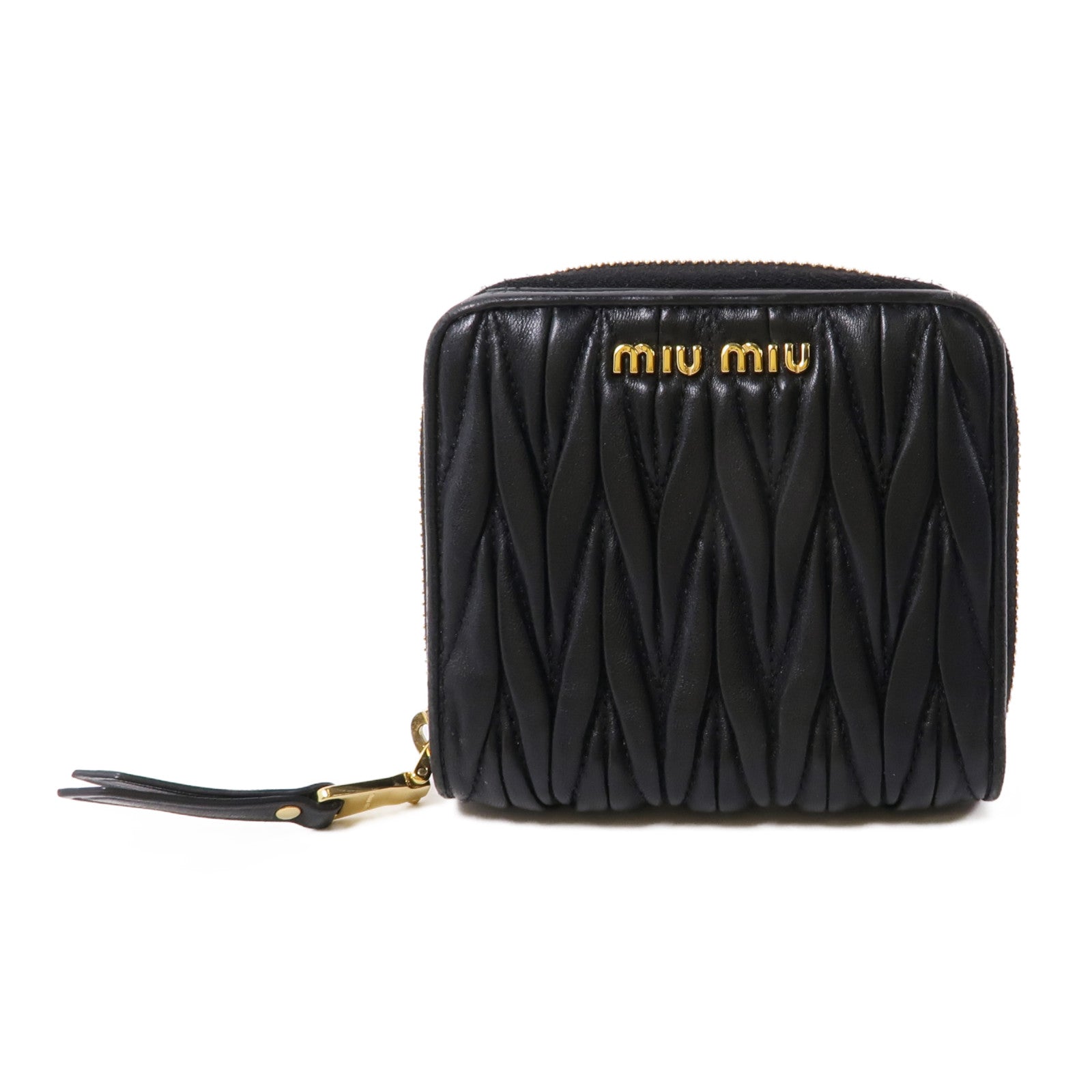 Miu Miu 羊皮皮革Wallet金扣錢包黑色