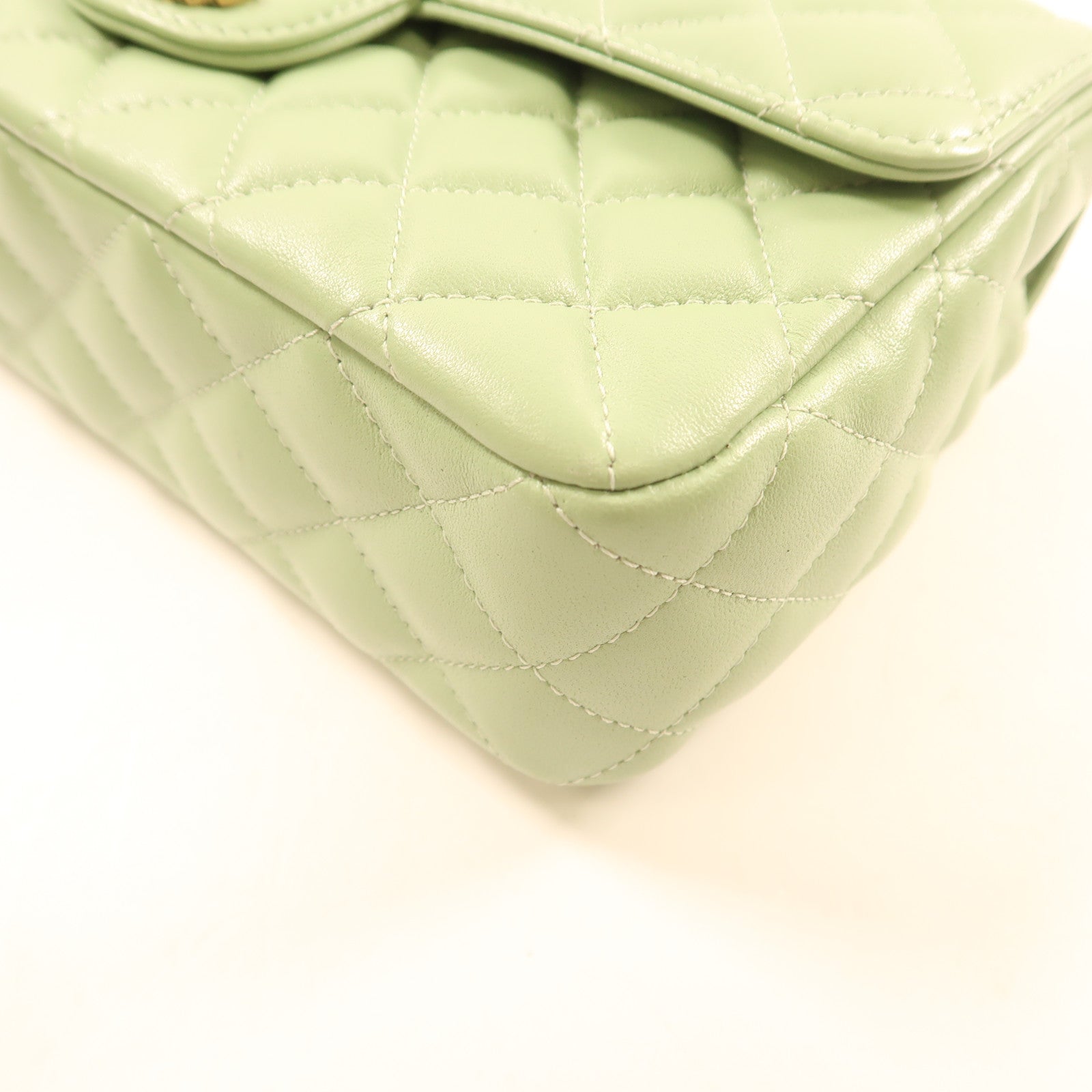 CHANEL 羊皮皮革2Way Shoulder金扣鏈帶手挽肩背兩用袋
