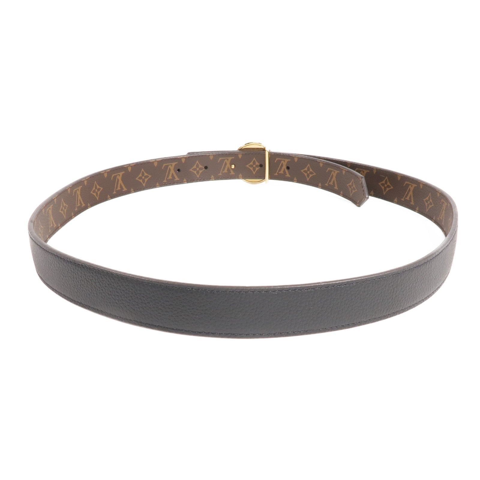 LOUIS VUITTON Monogram Circle Gold Reversible Belt金扣皮帶