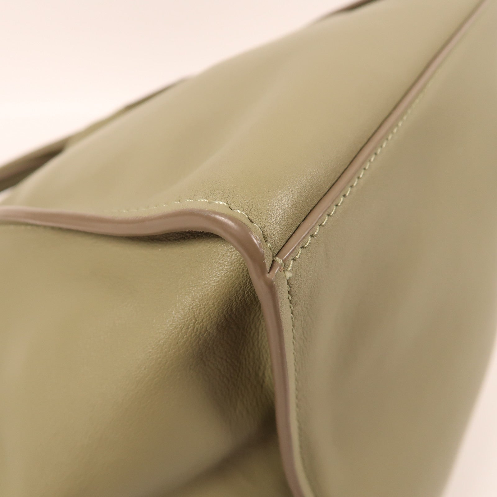 CELINE 牛皮皮革Big Bag銀扣手挽肩背兩用袋綠色