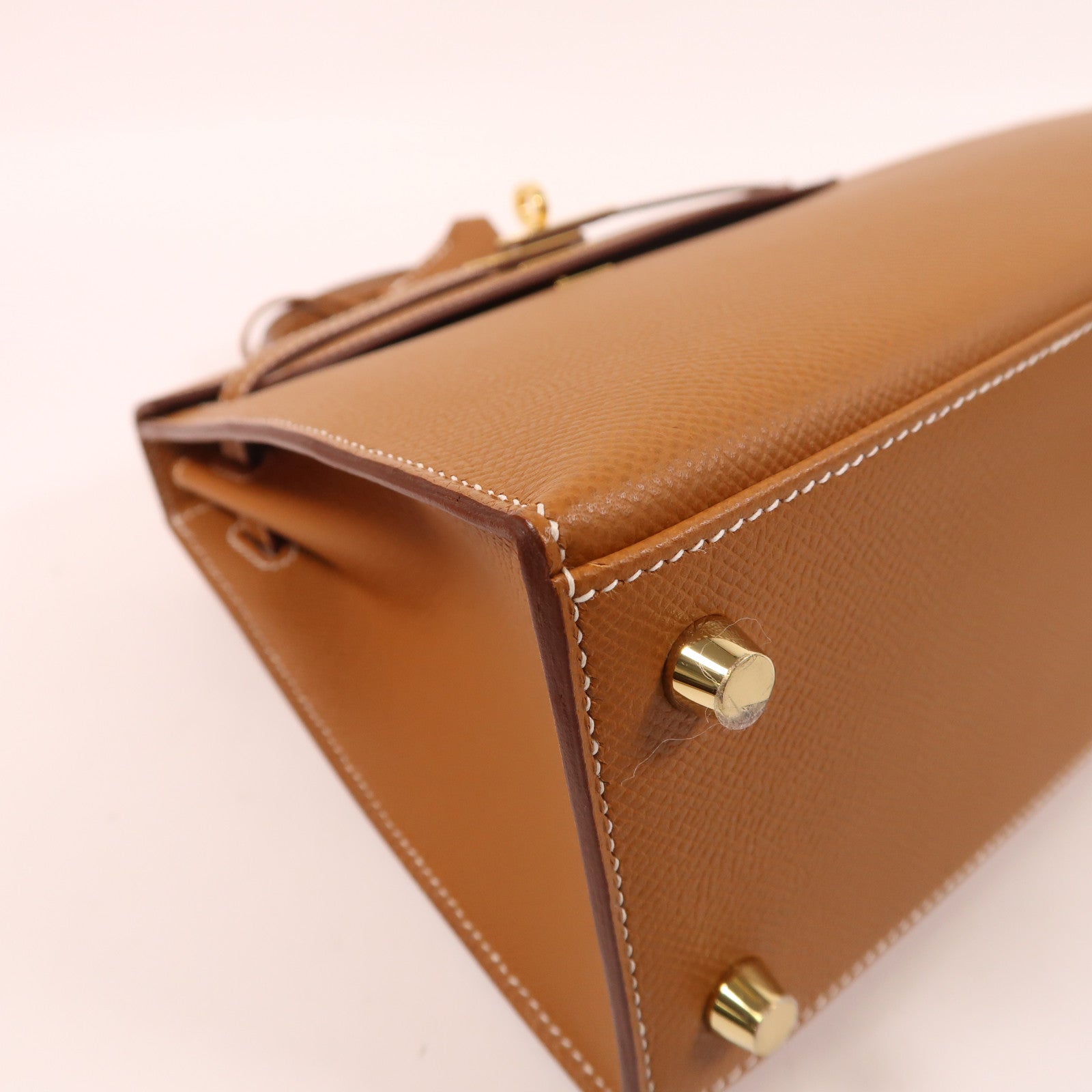 HERMES Epsom皮革Kelly 25金扣手挽肩背兩用袋金色