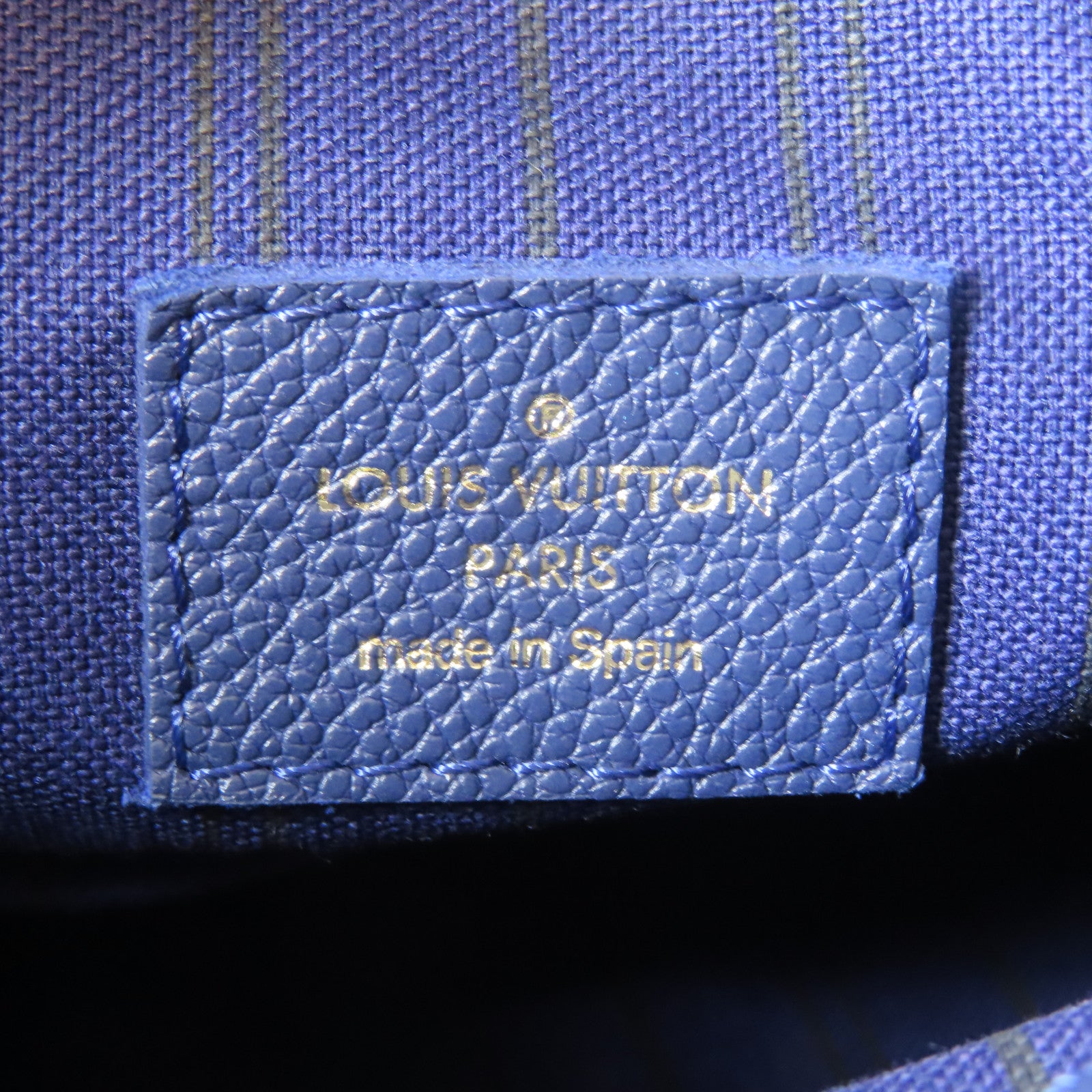 LOUIS VUITTON Monogram Empreinte Artsy MM金扣肩背袋藍色