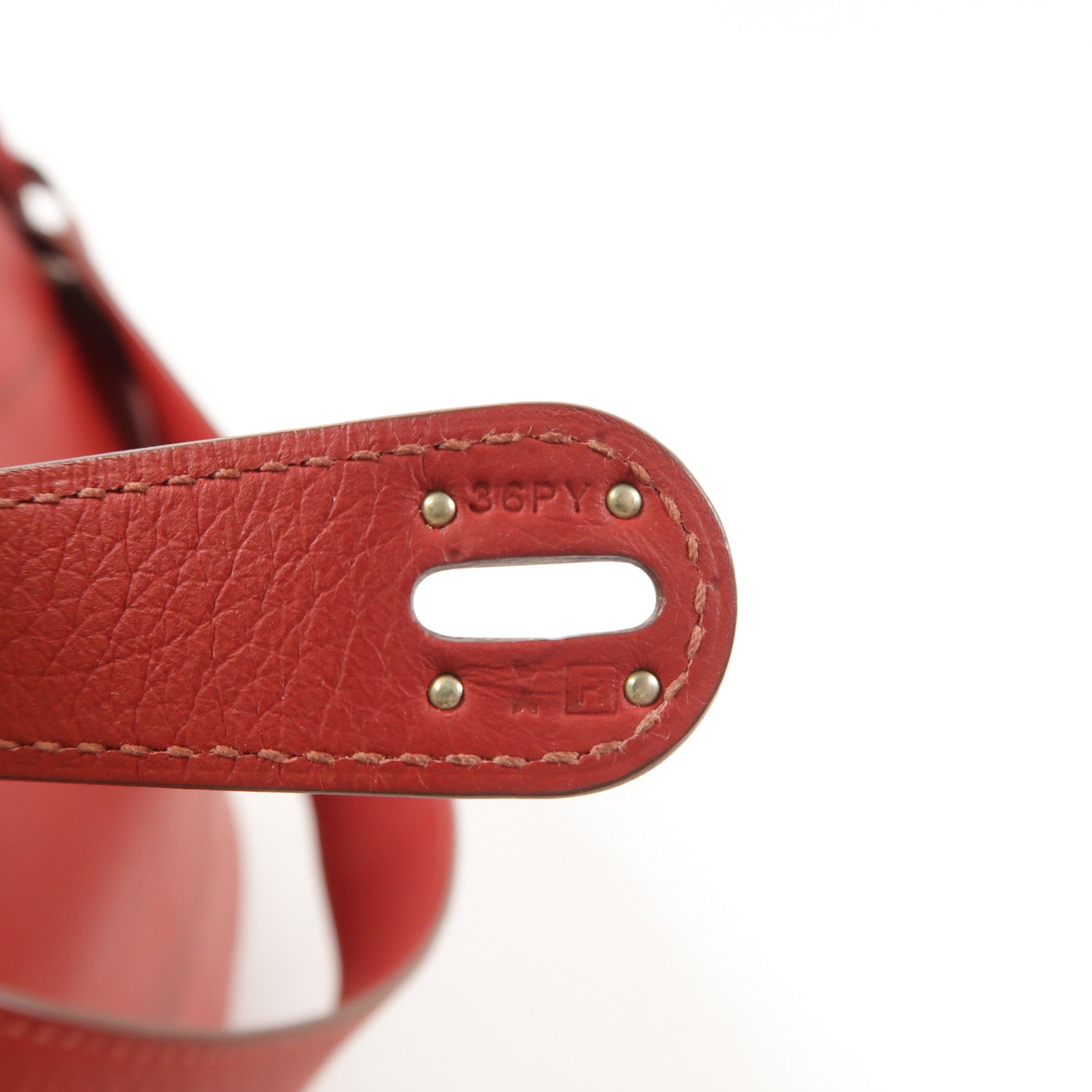 HERMES Clemence皮革Lindy 34銀扣手挽肩背兩用袋Rouge Casaqe
