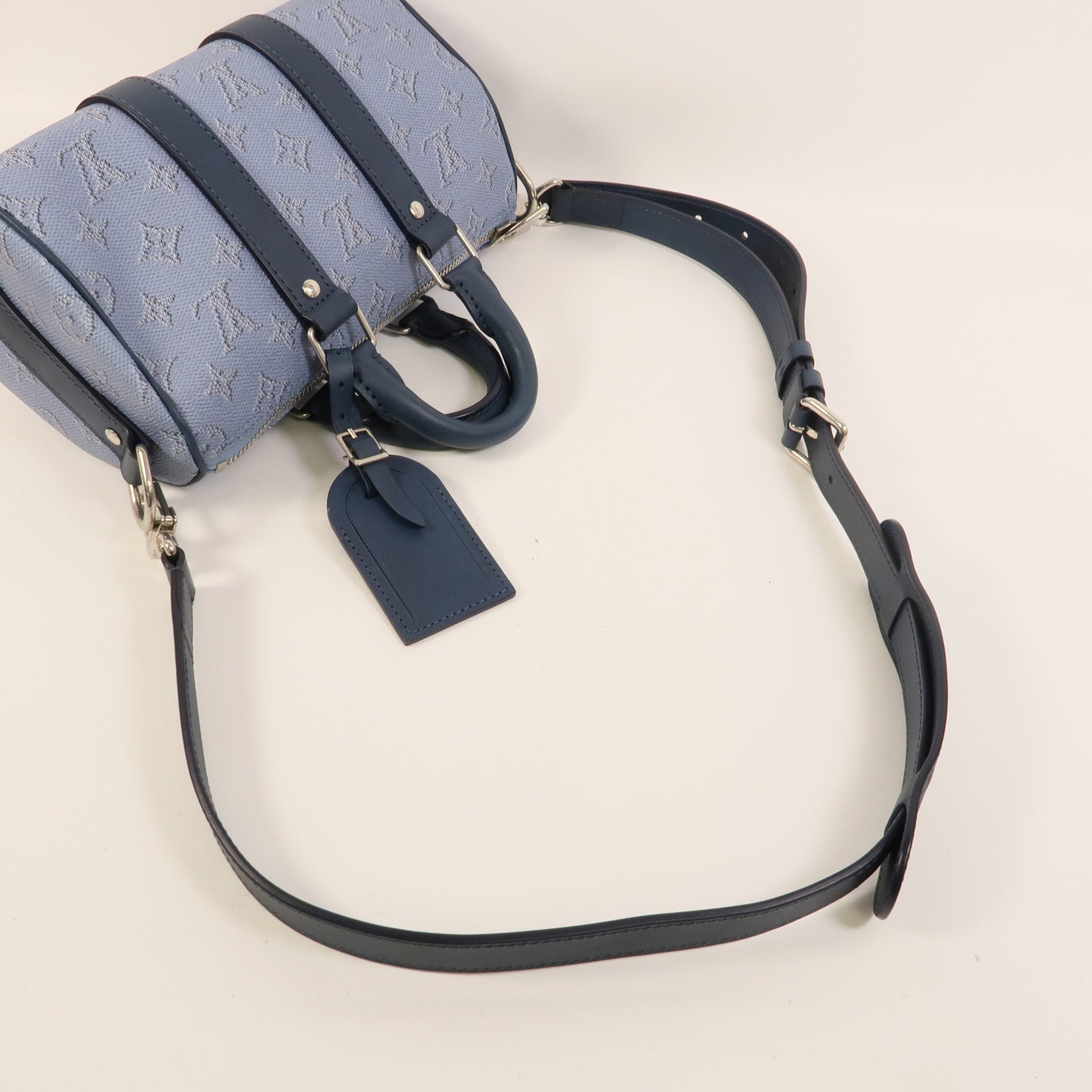 LOUIS VUITTON Monogram Heritage Keepall Bandouliere 25銀扣手挽肩背兩用袋