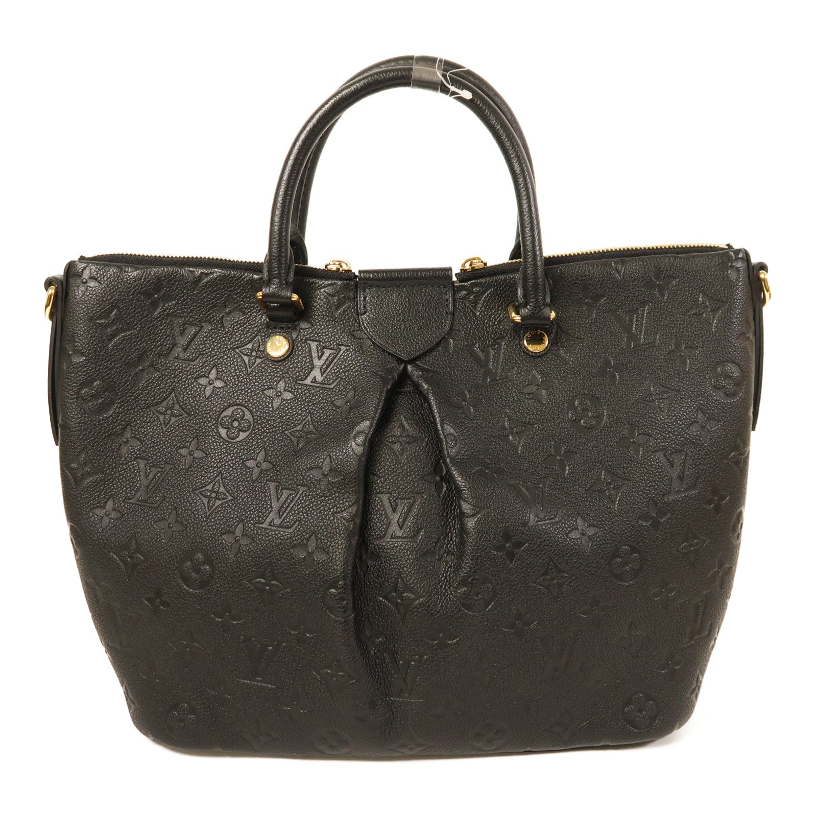 LOUIS VUITTON Monogram Empreinte Mazarine MM金扣手挽肩背兩用袋黑色