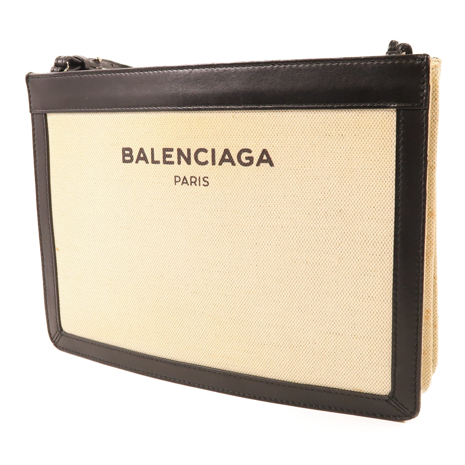 BALENCIAGA 帆布Shoulder Bag銀扣肩背袋