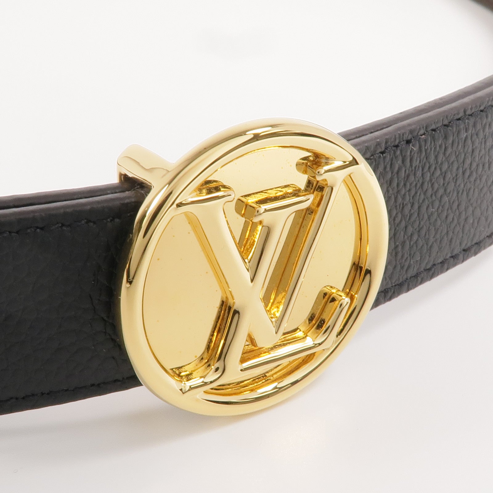 LOUIS VUITTON Monogram Circle Gold Reversible Belt金扣皮帶