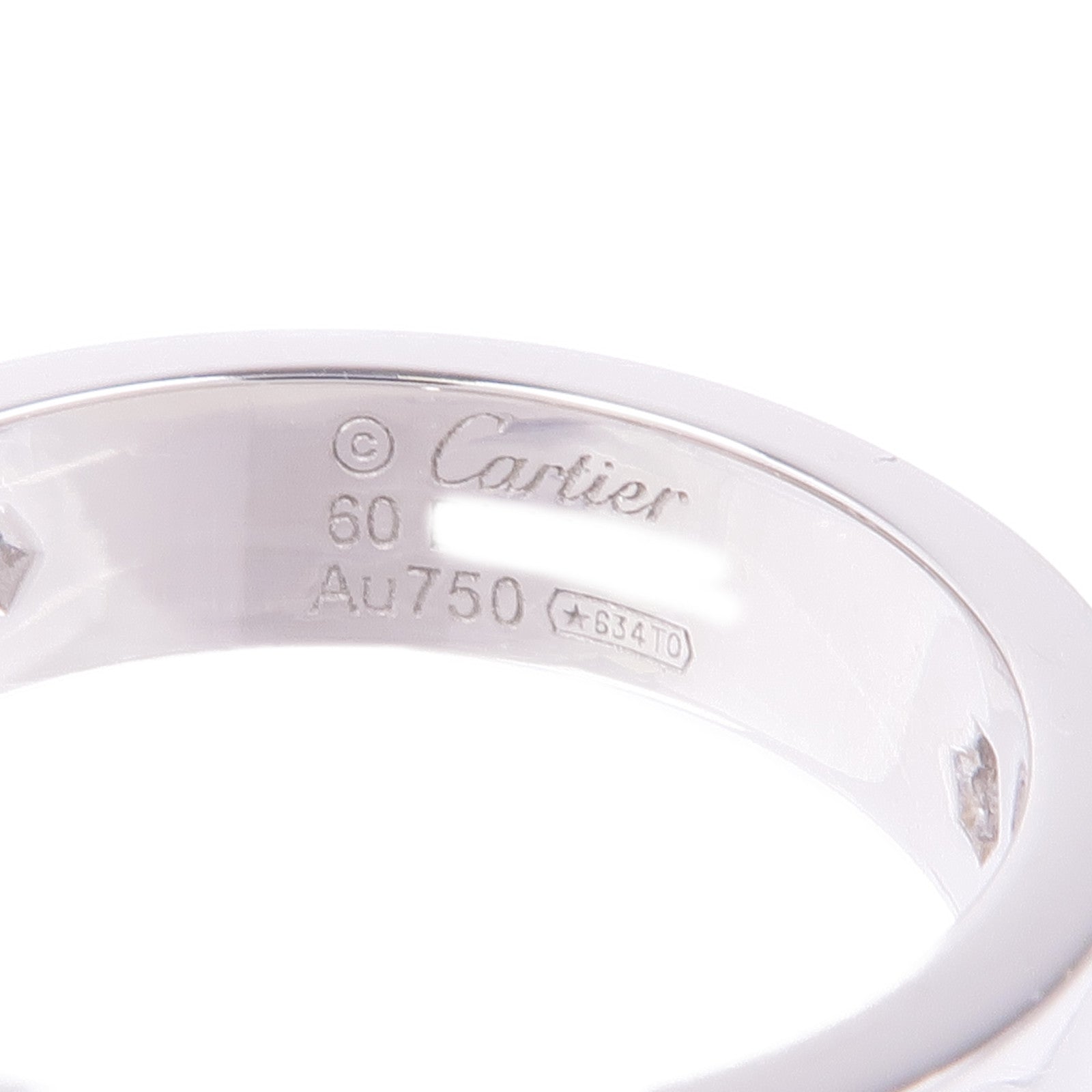 CARTIER 18K白金Love Ring 3 Diamonds鑽石戒指Cartier#60/US#9.25