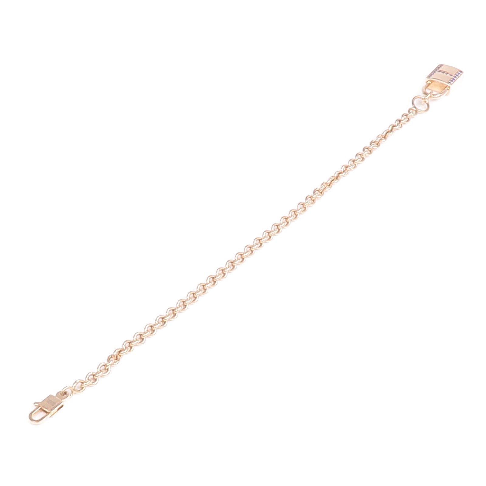 HERMES 18K玫瑰金/藍寶石Amulettes Cadenas Bracelet手鏈