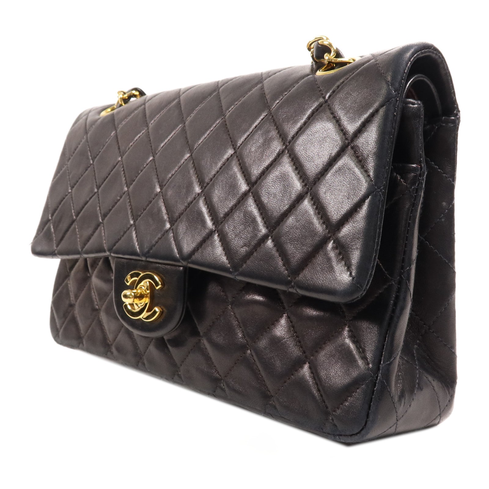 CHANEL 羊皮皮革Vintage Classic 11.12金扣鏈帶肩背袋