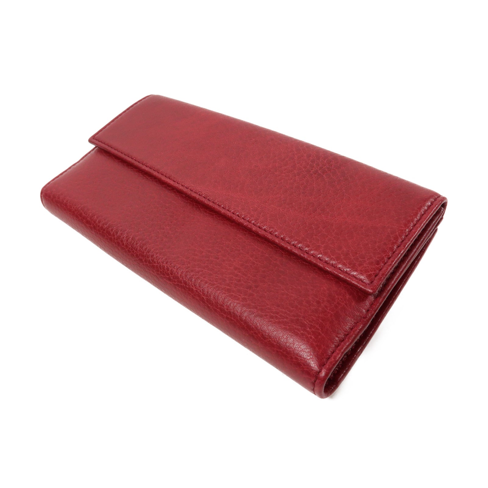 GUCCI 牛皮皮革Long Wallet金扣長錢包紅色
