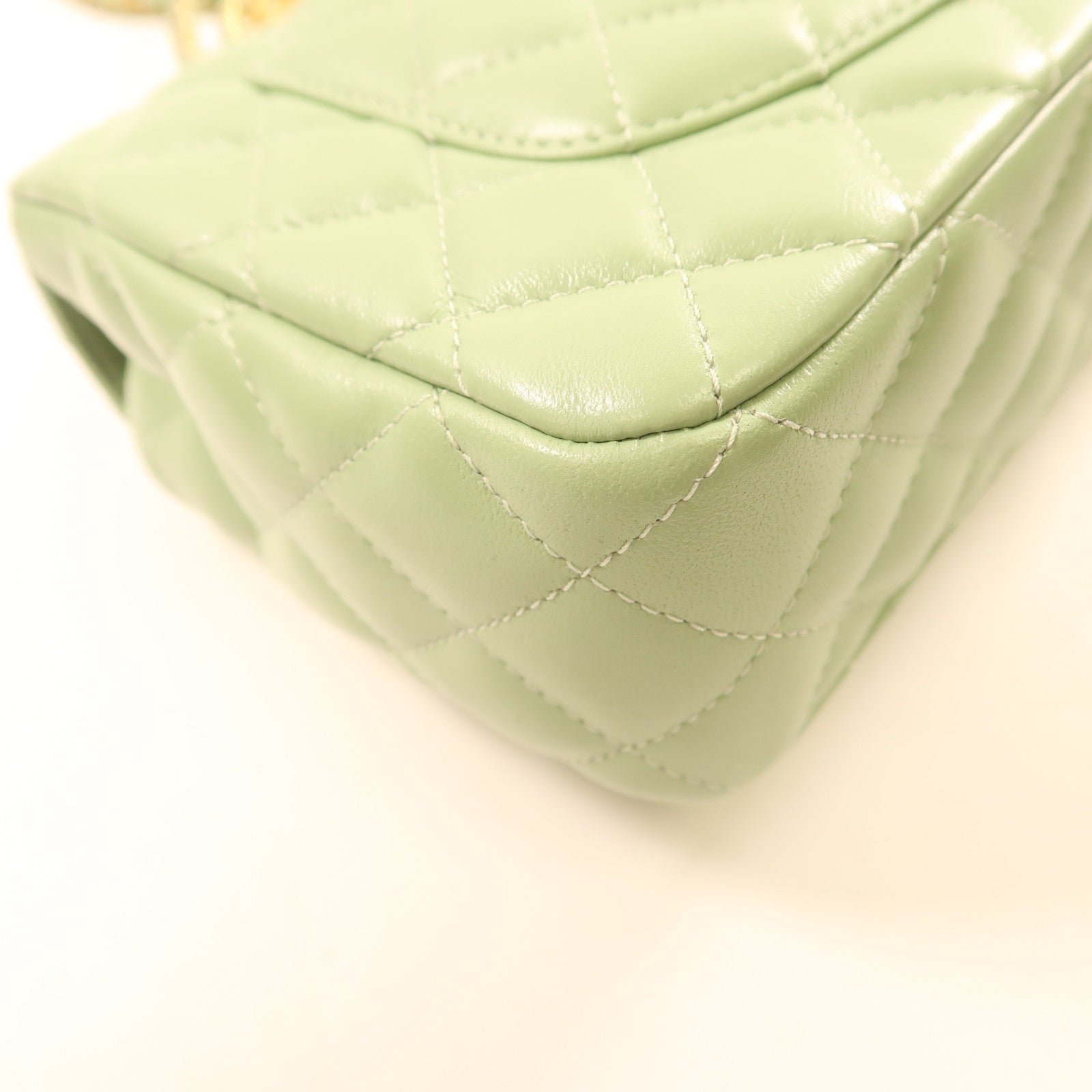 CHANEL 羊皮皮革2Way Shoulder金扣鏈帶手挽肩背兩用袋