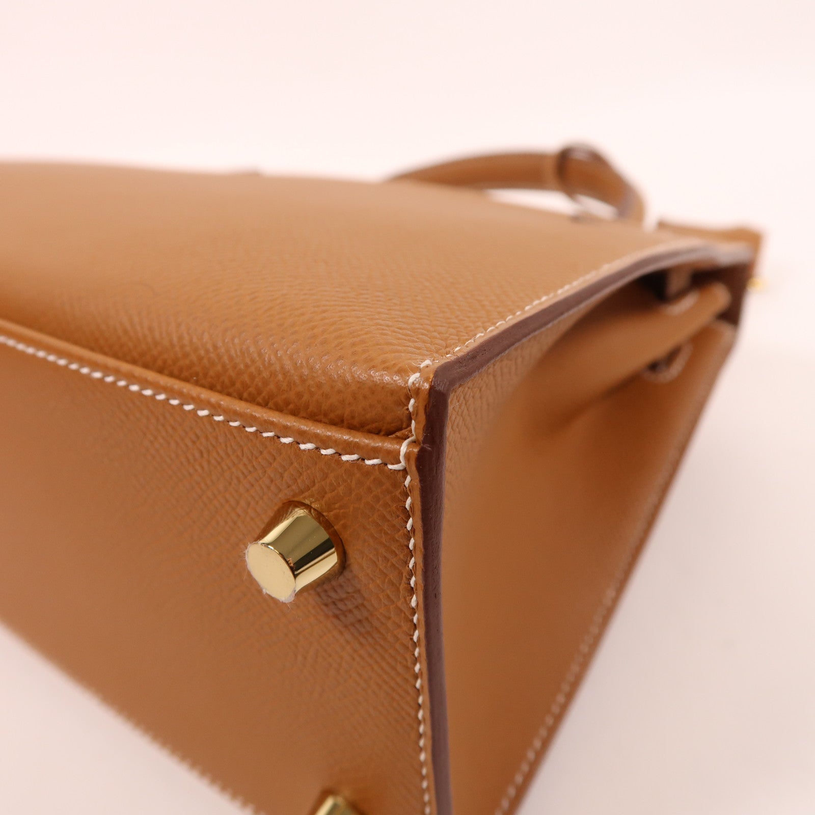 HERMES Epsom皮革Kelly 25金扣手挽肩背兩用袋金色