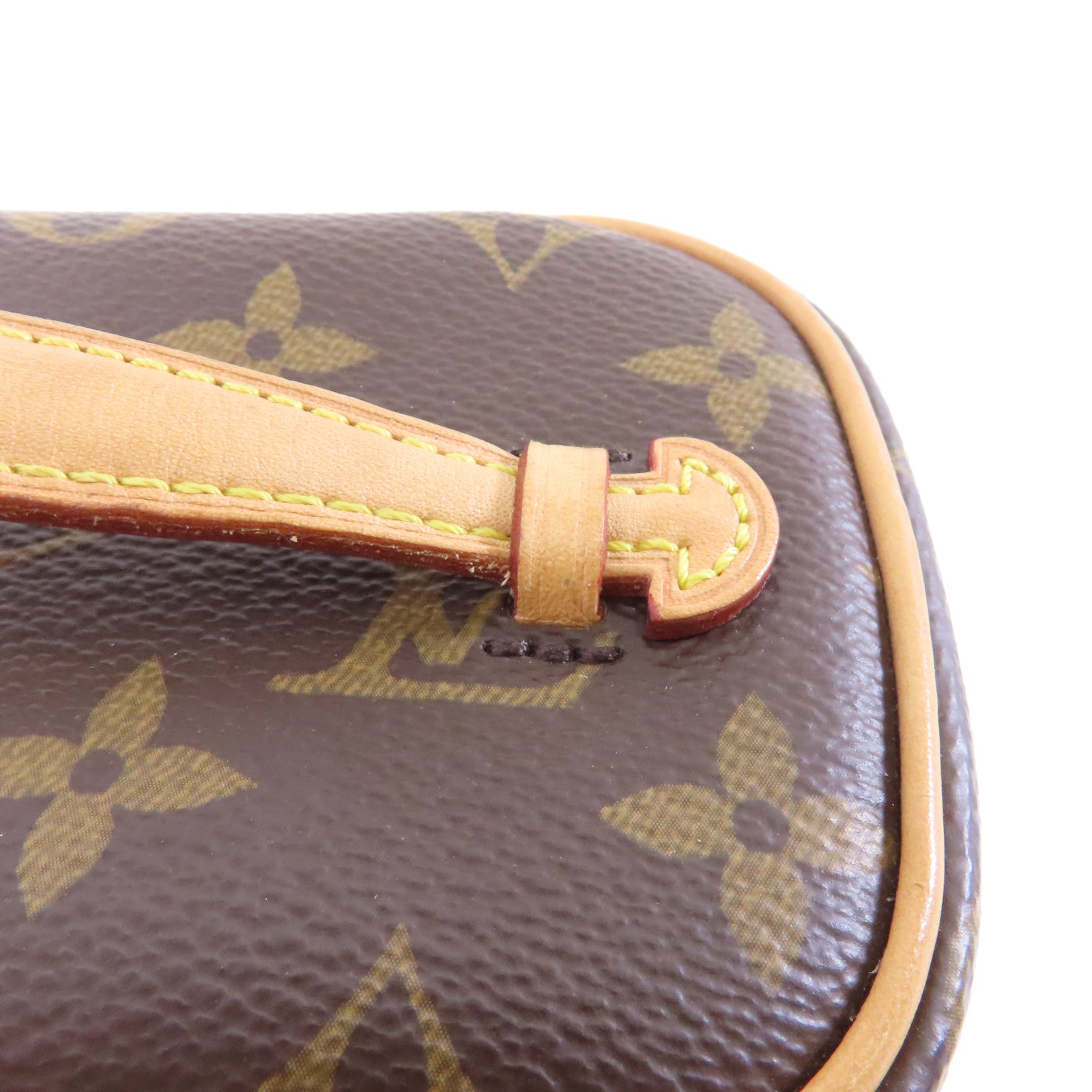LOUIS VUITTON Monogram Nice Nano金扣手挽袋棕色